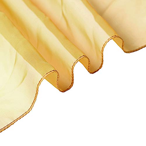 50 Mustard Yellow Premium Curly Chiffon Chair Covers with Sashes - Elegant Wedding, Party & Reception Decorations - Perfect for Banquet Halls, Church Ceremonies & Outdoor Events