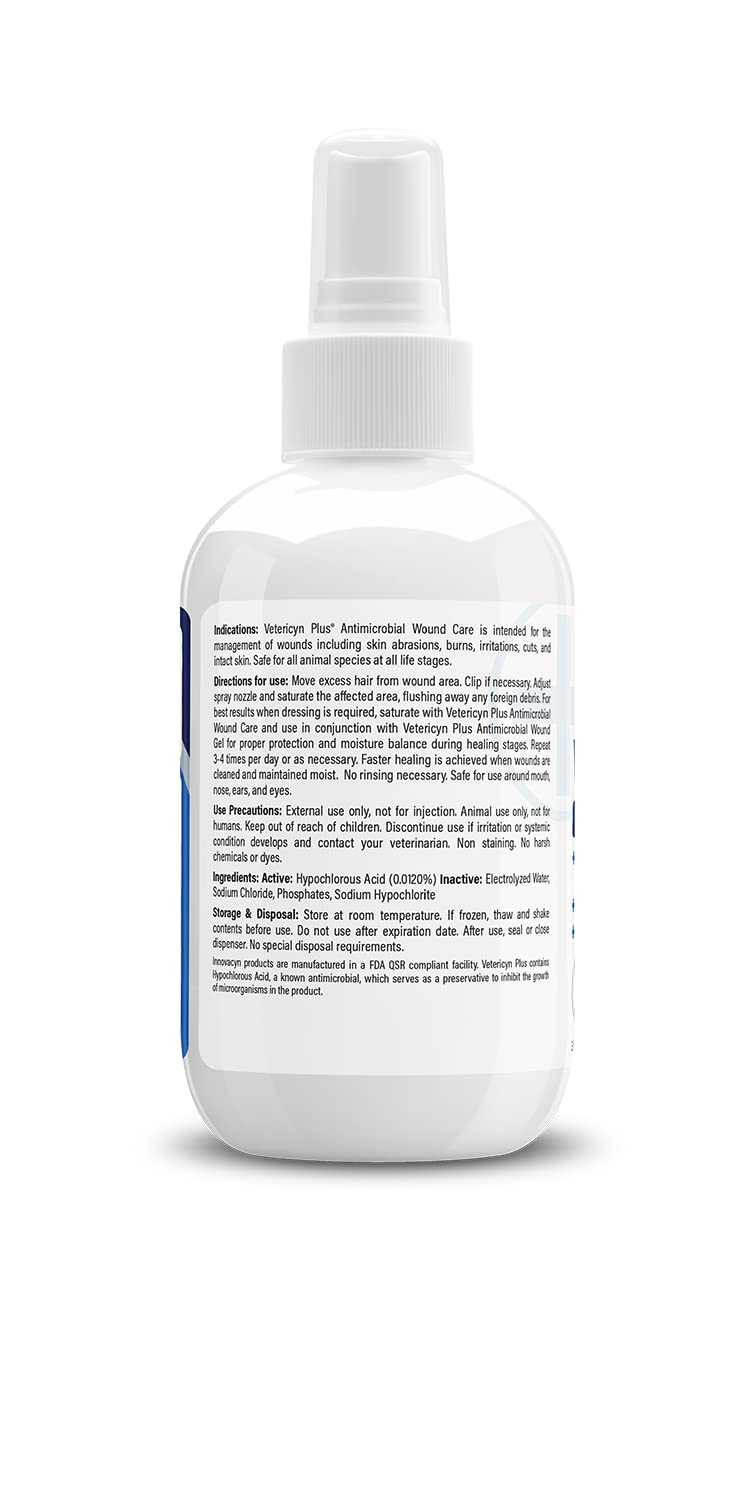 Vetericyn Plus Dog Wound Care Spray – Safe & Effective Healing Aid for Skin Repair, Wound Cleaning & Allergy Relief | 3oz | Ideal for Dogs, Cats & All Pets at Home or Outdoor Adventures