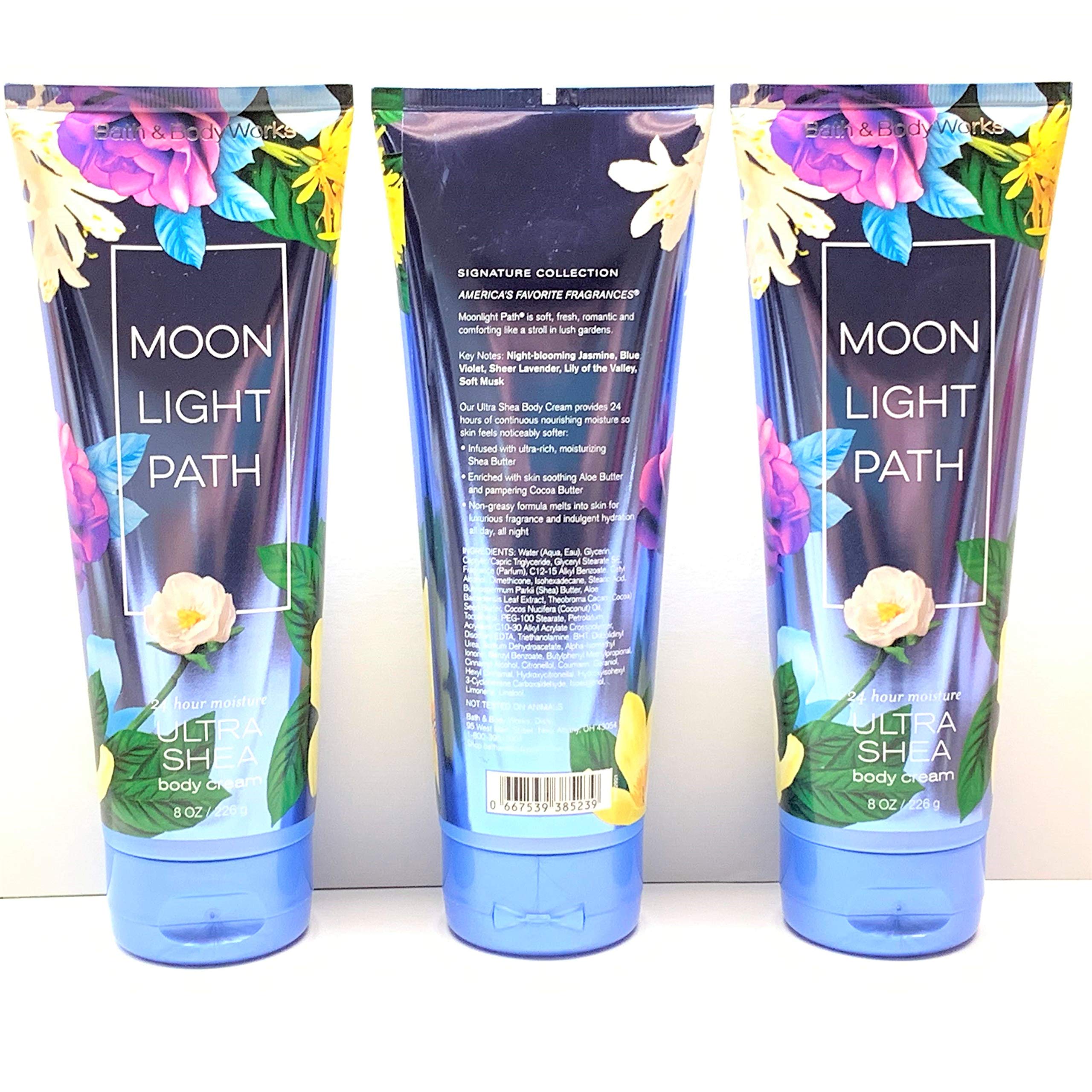Bath & Body Works Moonlight Path Ultra Shea Body Cream - 3 Pack | Deeply Moisturizing & Nourishing for Dry Skin | Perfect for Nighttime Relaxation & Self-Care Routine