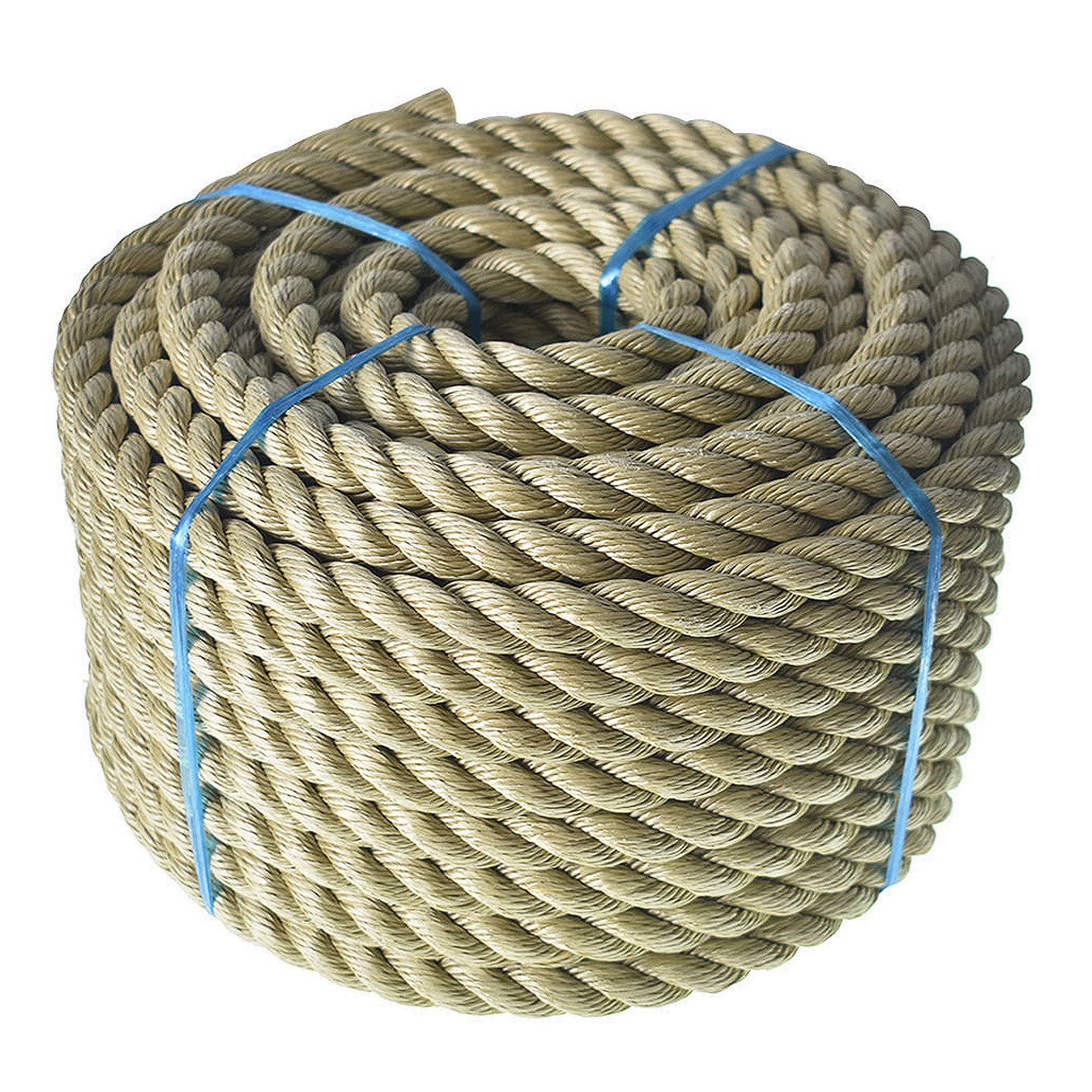 LABLT 3/4 Inch Twisted ProManila Rope - 100 Feet Synthetic Polypropylene Rope for Indoor & Outdoor Use | Heavy-Duty Marine, Tug of War, Camping, DIY Projects, Decoration, and Boat Docking