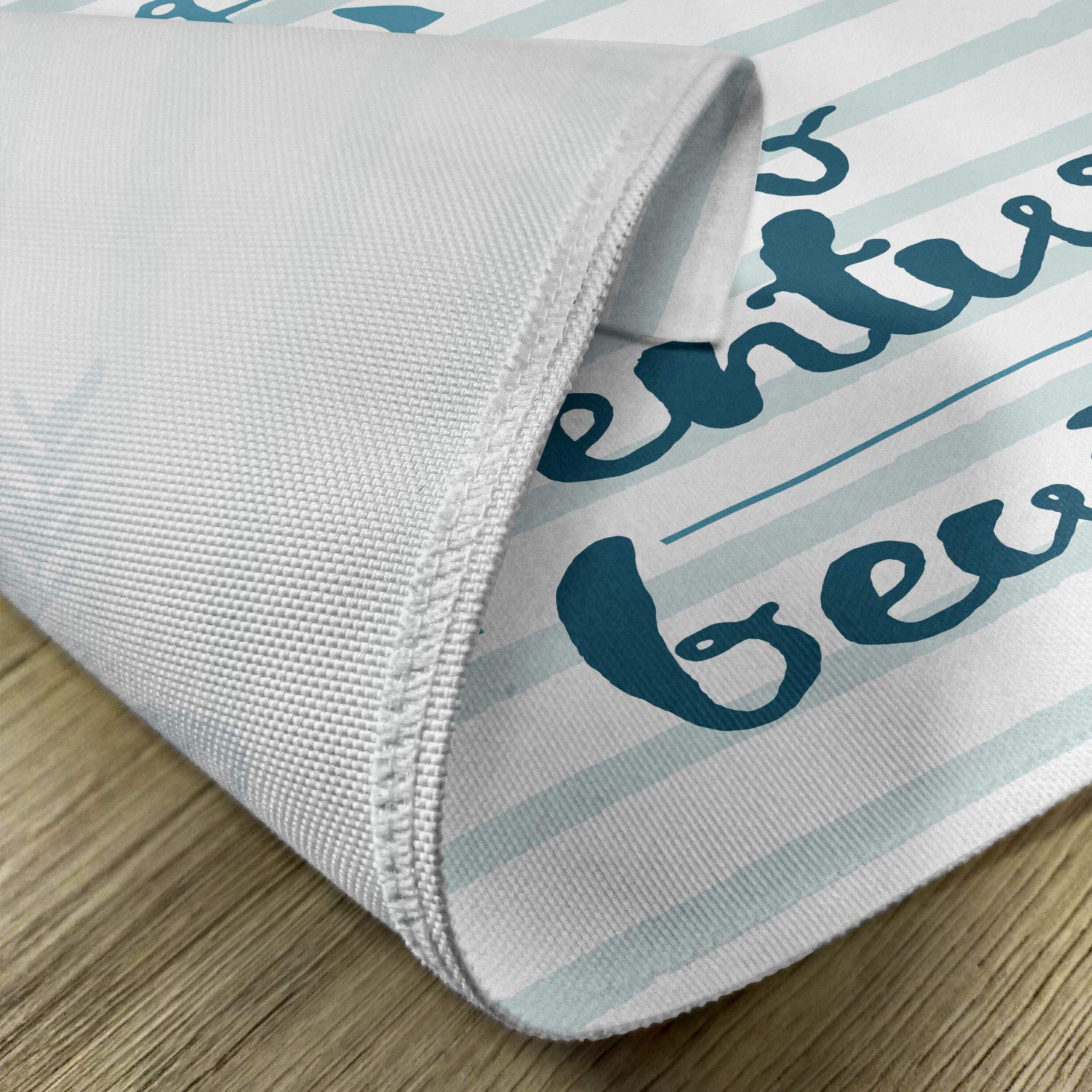 Ambesonne Nautical Stripes Anchor & Arrow 4-Piece Placemats Set - Washable Fabric Dining Table Mats for Cruise, Travel & Sea-Themed Decor - Standard Size in Night Blue & Pale Blue - Perfect for Beach House, Coastal Kitchen & Cruise Ship Dining