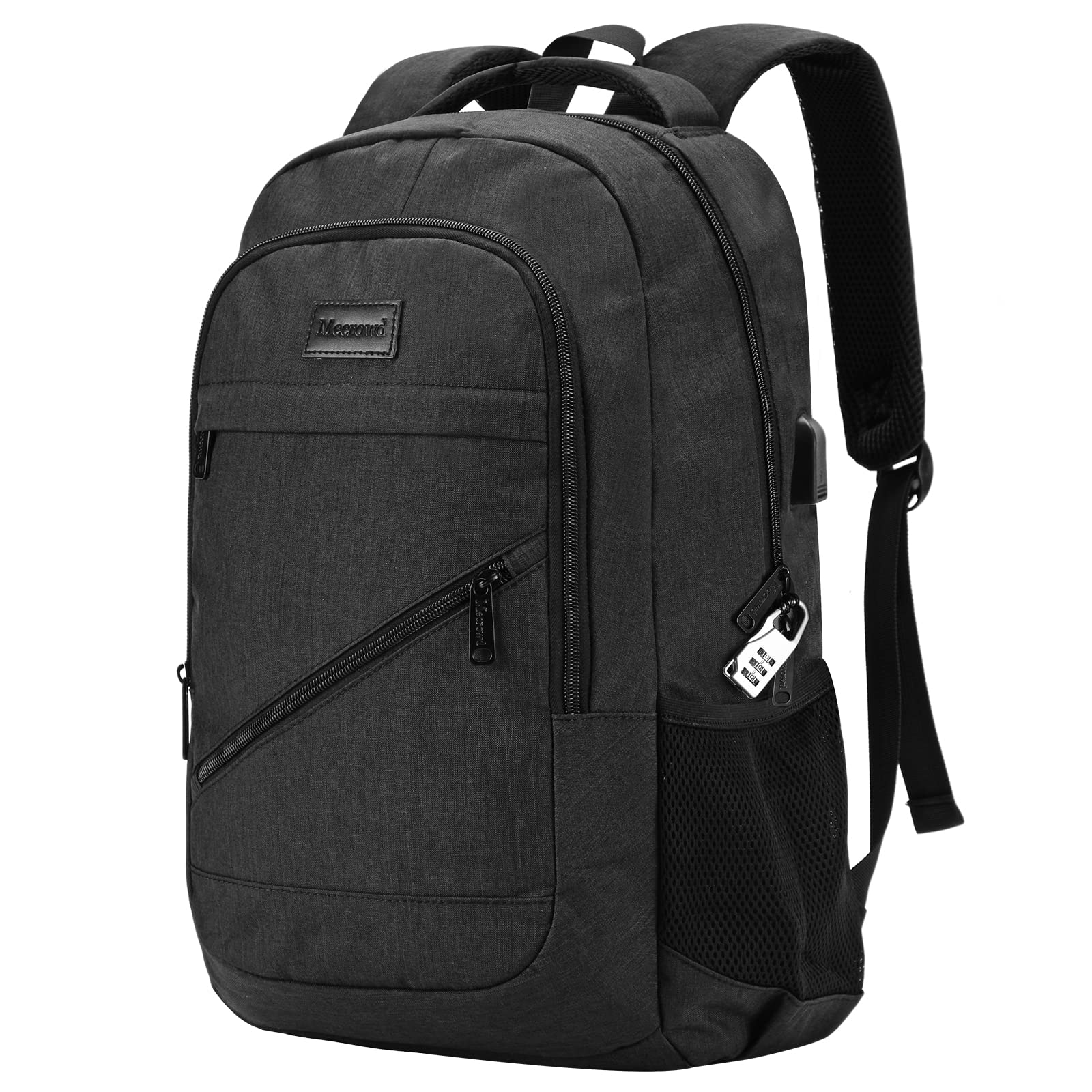 Stylish Anti-Theft Laptop Backpack for Women with USB Charging Port - 15.6 Inch Large Business Travel Backpack (Black) - Perfect for Commuting, Office Work & College Campus Use