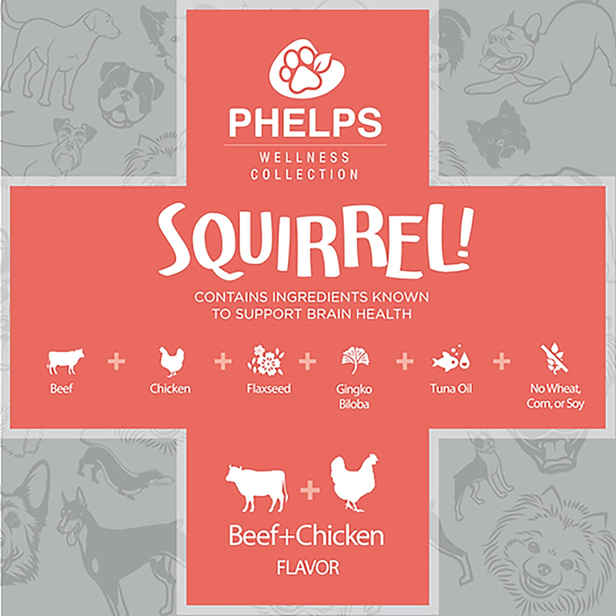 Squirrel Attention Focusing Beef & Chicken Flavor Dog Treats 4.5 oz - High Protein Training Snacks for Small & Medium Dogs - Perfect for Obedience Training, Rewards & Behavior Improvement