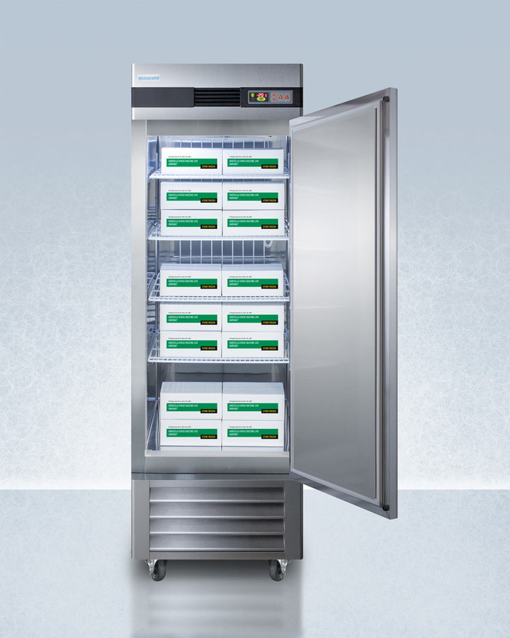 Accucold 23 Cu.Ft. Stainless Steel Upright Pharmacy Freezer - AFS23ML | Medical, Laboratory & Commercial Use for Vaccines, Pharmaceuticals & Perishables