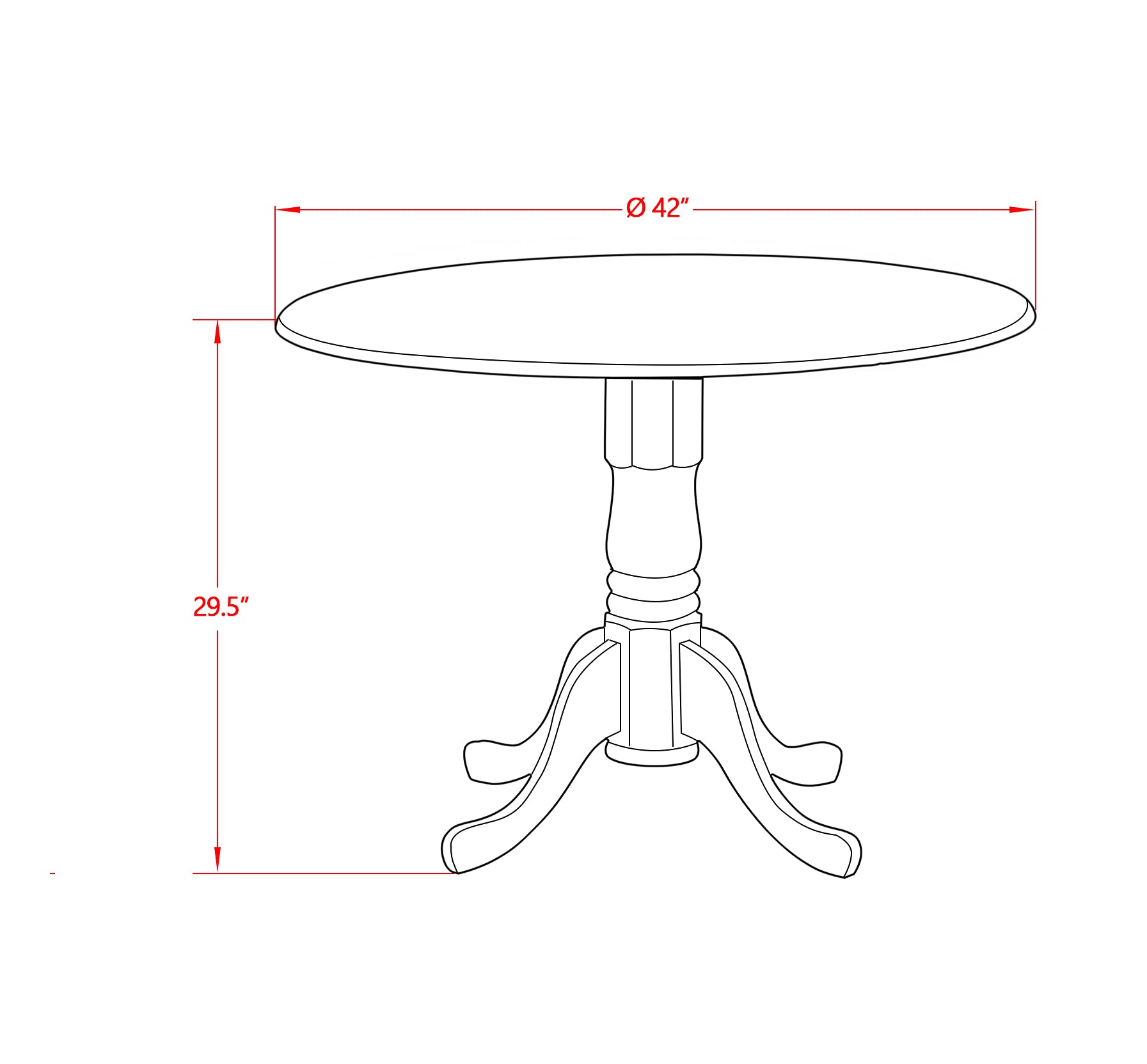 East West Furniture DMIP3-LWH-W 3-Piece Round Kitchen Table & Chairs Set with Drop Leaf - 42x42 Inch, Linen White - Perfect for Small Dining Rooms, Breakfast Nooks & Cozy Apartments