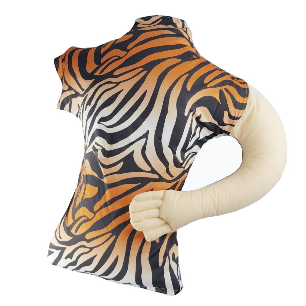 Men's Tiger Print Arm Pillow - Comfortable & Supportive for Sleeping, Gaming, Watching TV - Great Alternative to Girlfriend Pillow