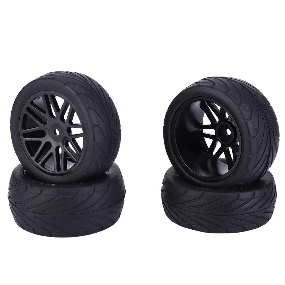 Natruss Universal 1/10 Scale RC Car Wheels & Tires - 85mm Durable Wear-Resistant Tires for Remote Control Crawler & Climbing Vehicles (Black) - Perfect for Off-Road RC Racing & Trail Adventures