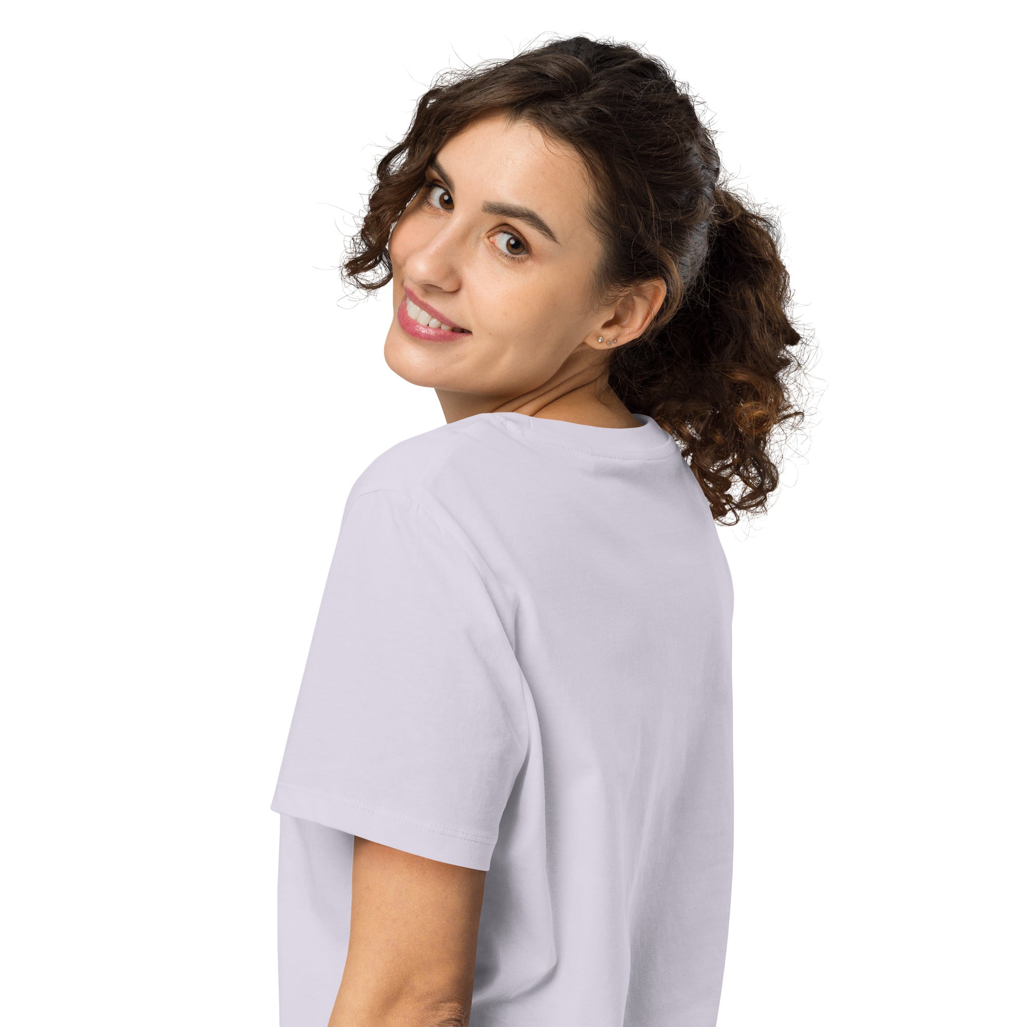 SOBER in a Heart - Embroidered Organic Cotton Ribbed Neck T-Shirt for Women | Casual Wear, Street Style & Everyday Comfort