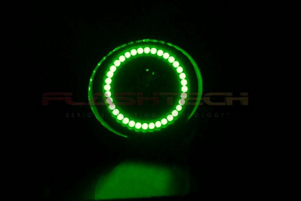 Flashtech LED RGB Multi-Color Waterproof Halo Ring Fog Lights with RF Remote for Dodge Charger 2005-2010 | Daytime Running Lights & Off-Road Lighting Accessories