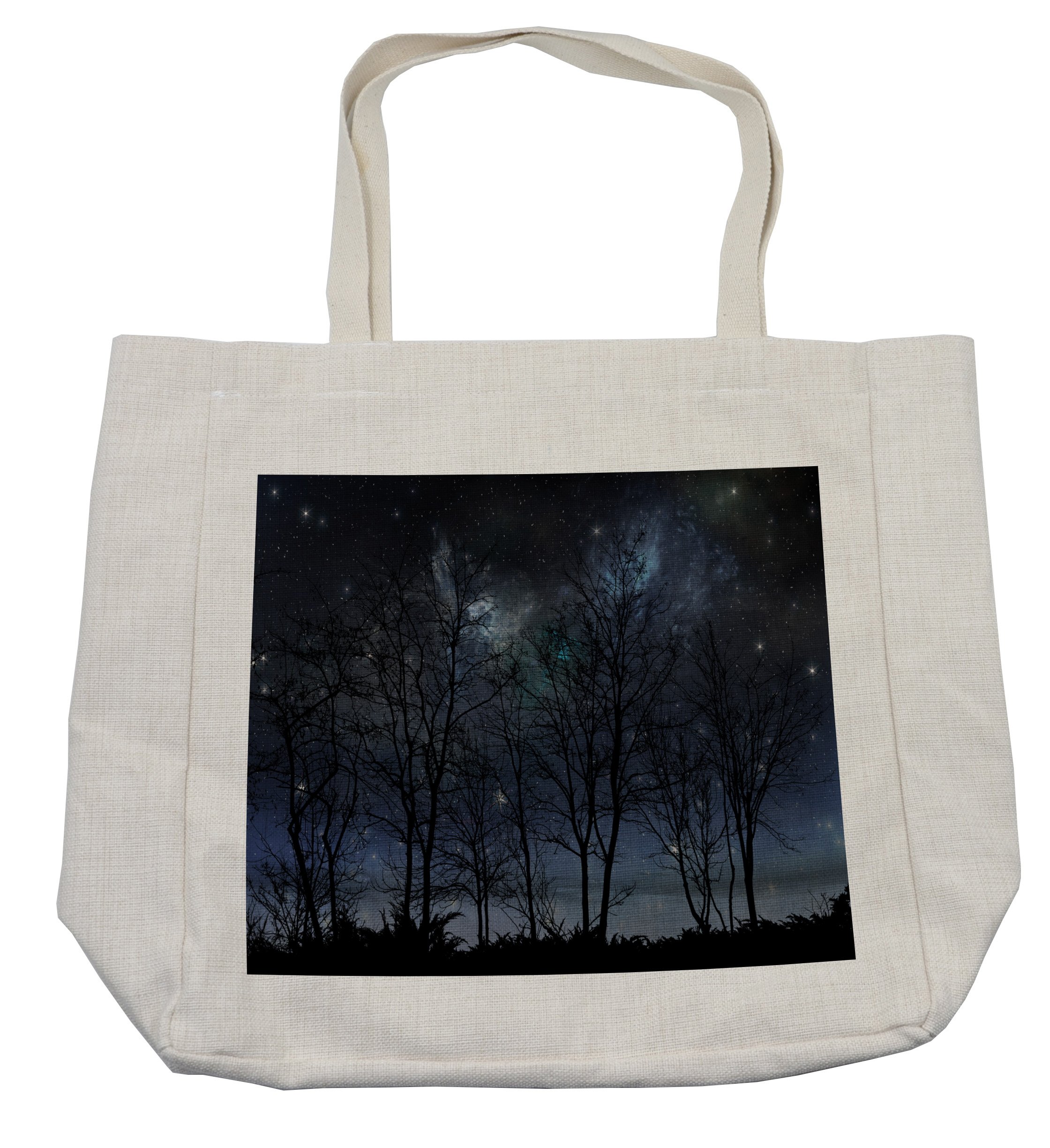 Eco-Friendly Reusable Shopping Bag with Galaxy Star Print - 15.5