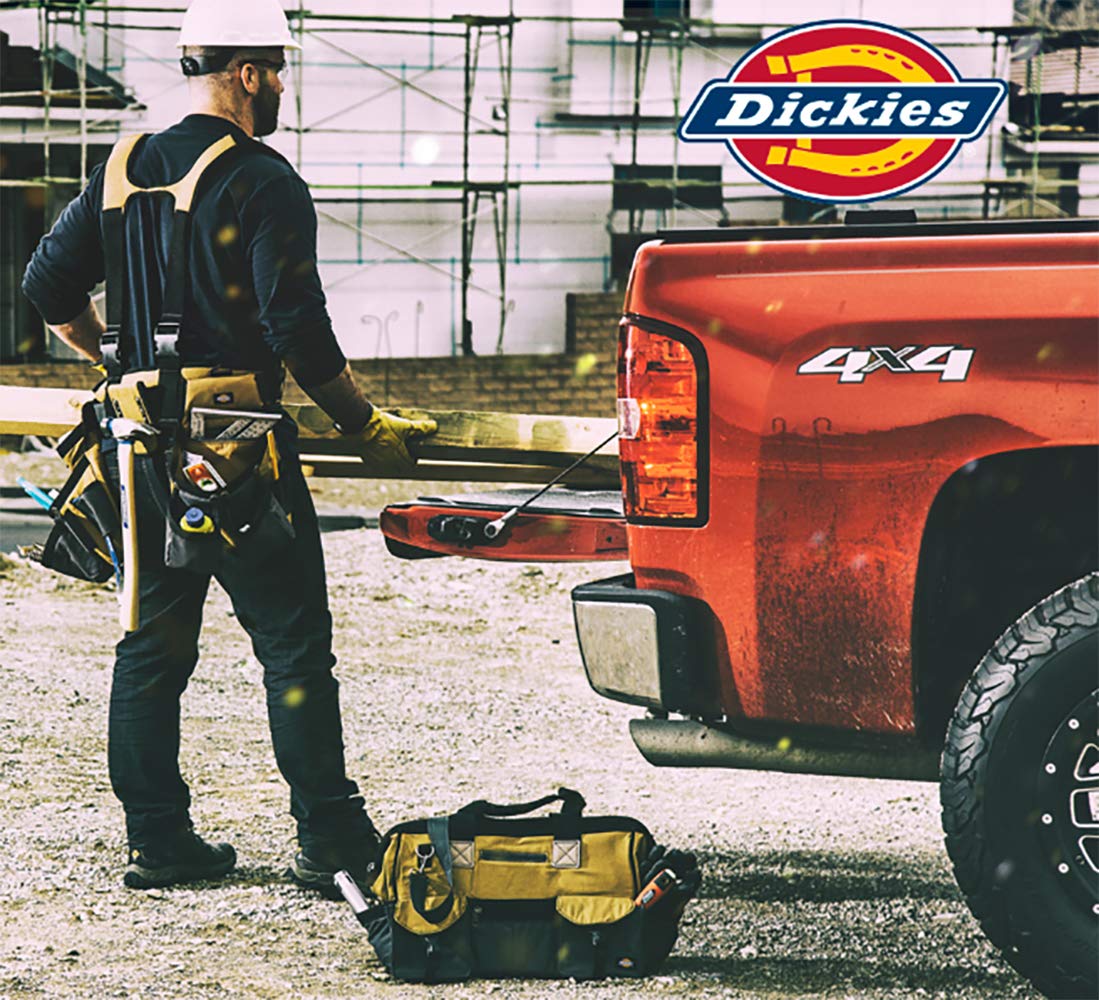 Dickies 2-Compartment Hammer Holder for Tool Belts - Durable Canvas Tool Pouch with Extra Loop & Pocket - Fits 4.5