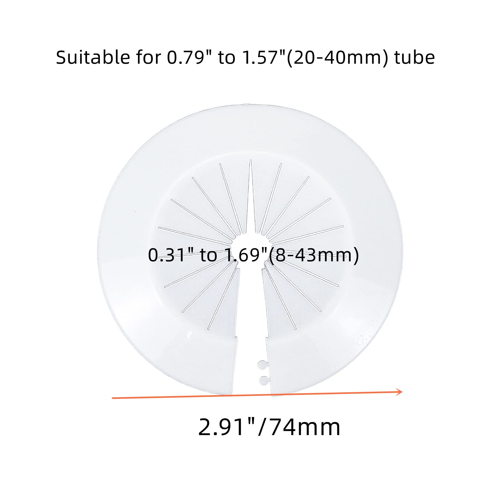 White PP Radiator Pipe Cover (5-Pack) - 0.79