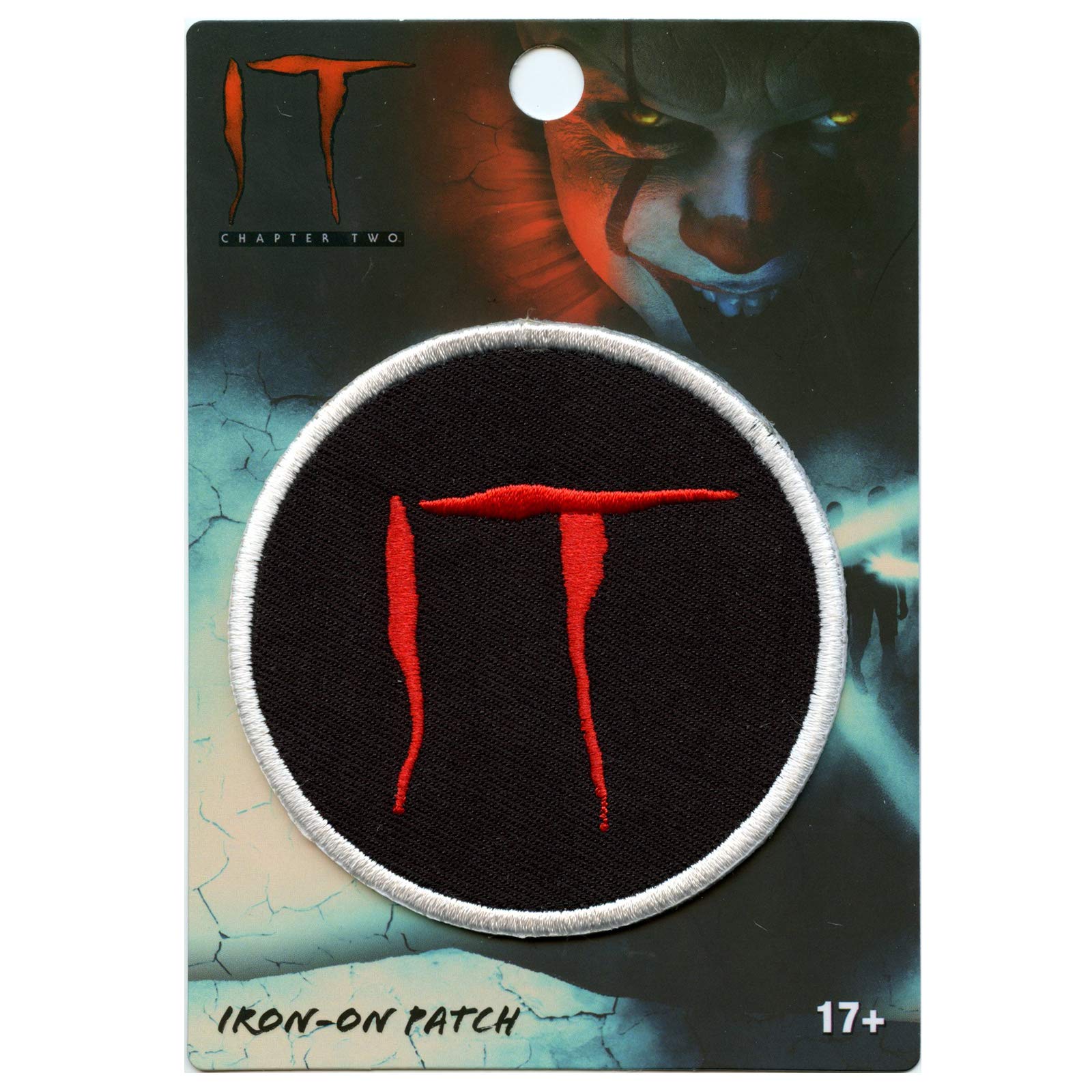 Official IT Movie Round Embroidered Patch - Scary Horror Film Iron On Badge for DIY Jackets, Hats, Backpacks & Costume Accessories