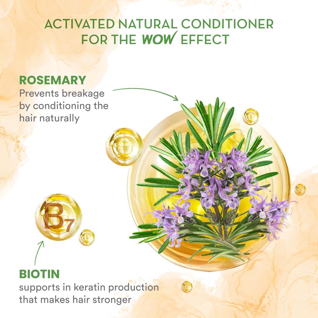 WOW Skin Science Rosemary & Biotin Hair Conditioner for Hair Growth - Anti Hair Fall, Prevents Tangles & Revives Dull Hair - 250ml (Pack of 1) - Perfect for Daily Hair Care & Damaged Hair Repair