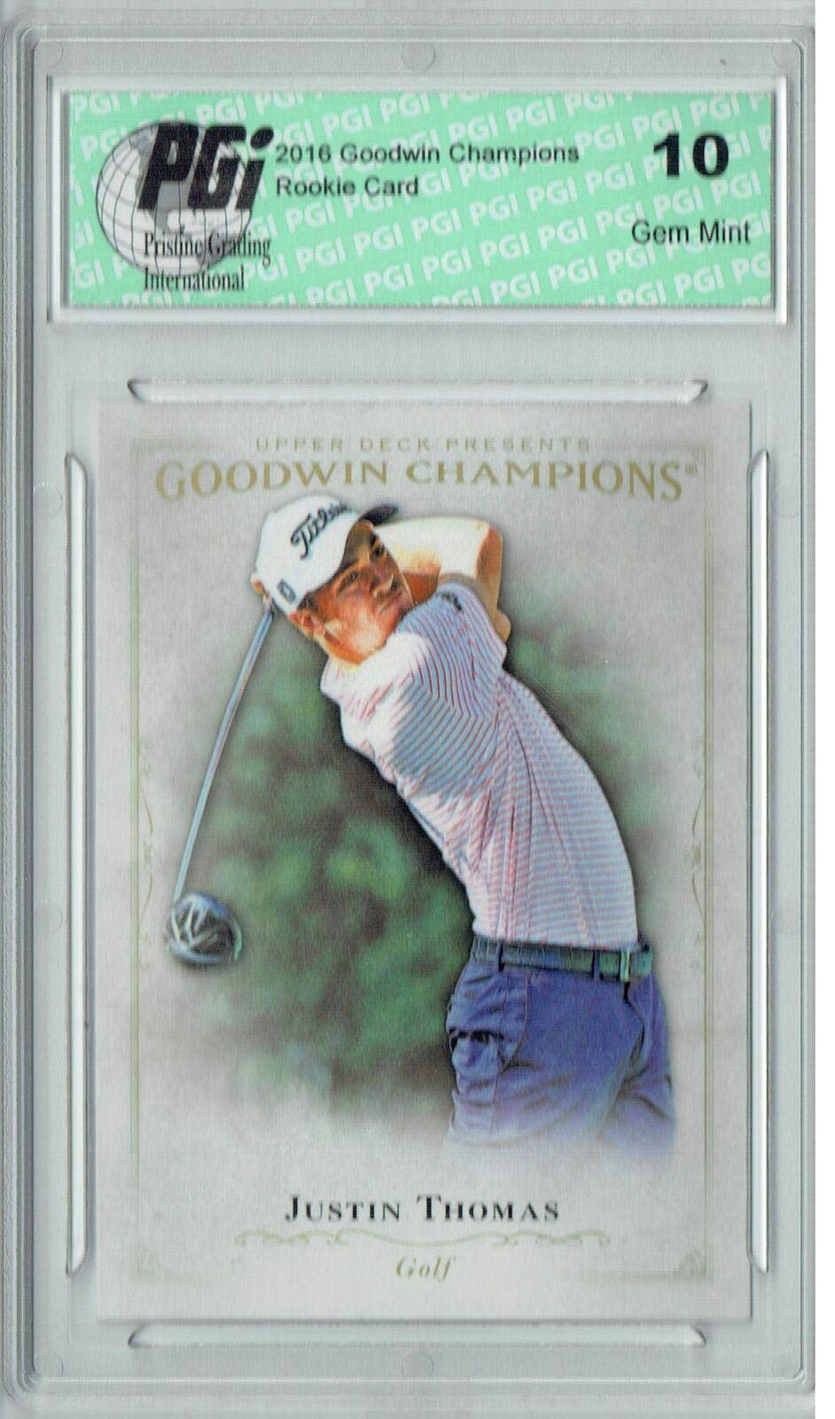 Justin Thomas 2016 Goodwin Champions #18 Rookie Card PGI 10 - Unsigned Golf Trading Card for Collectors & Sports Memorabilia Enthusiasts - Perfect for Display, Investment & Trading Card Games