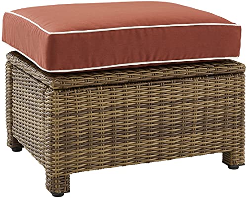 Weathered Brown With Sangria Cushions