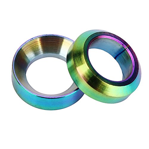 Dilwe 2 Pairs TC4 Titanium Headset Spacer & Front Brake Caliper Gasket Kit for Mountain Bike and Motorcycle - Durable Replacement Part for Smooth Braking Performance (Ideal for Off-Road Cycling and Motorcycle Maintenance)