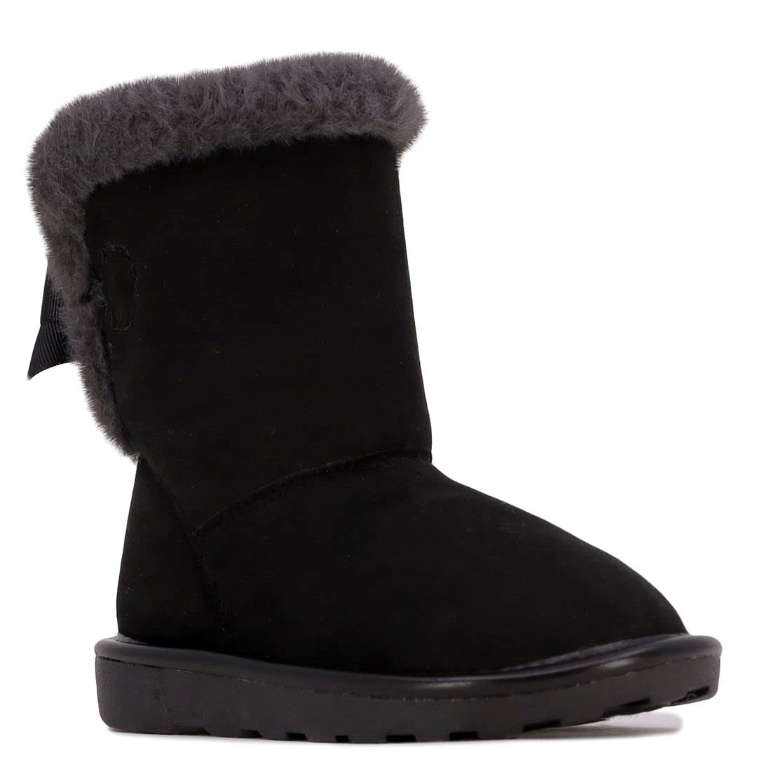 London Fog Girls Toddler Derby Boots - Fur Lined Winter Fashion Boots for Kids - Warm & Stylish for School, Playdates & Outdoor Adventures