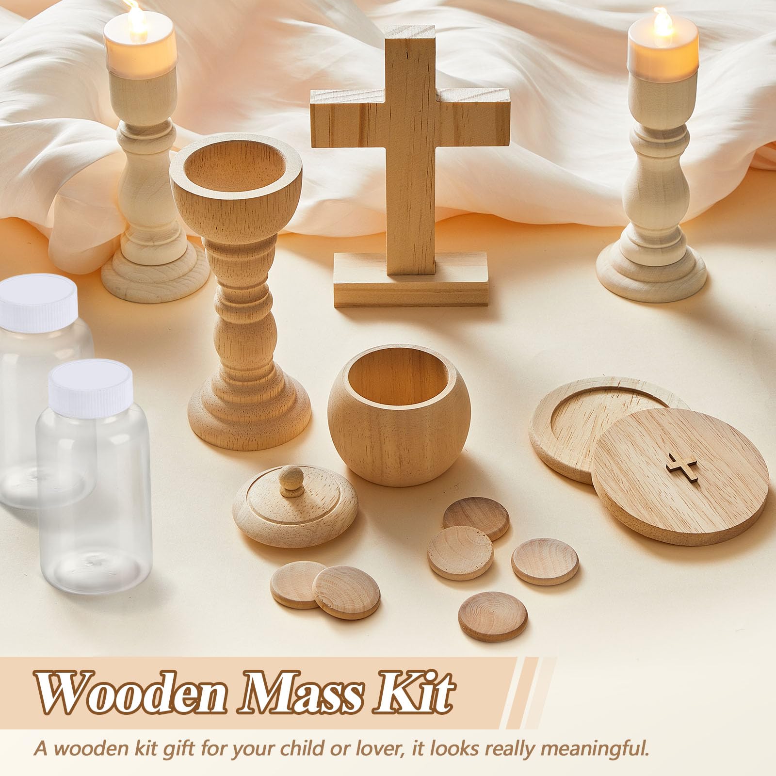 Wooden Catholic Mass Play Set for Kids - First Communion Gift, Baptism Toy & Church Decor for Easter, Birthday Parties | Durable & Safe Religious Toys for Children