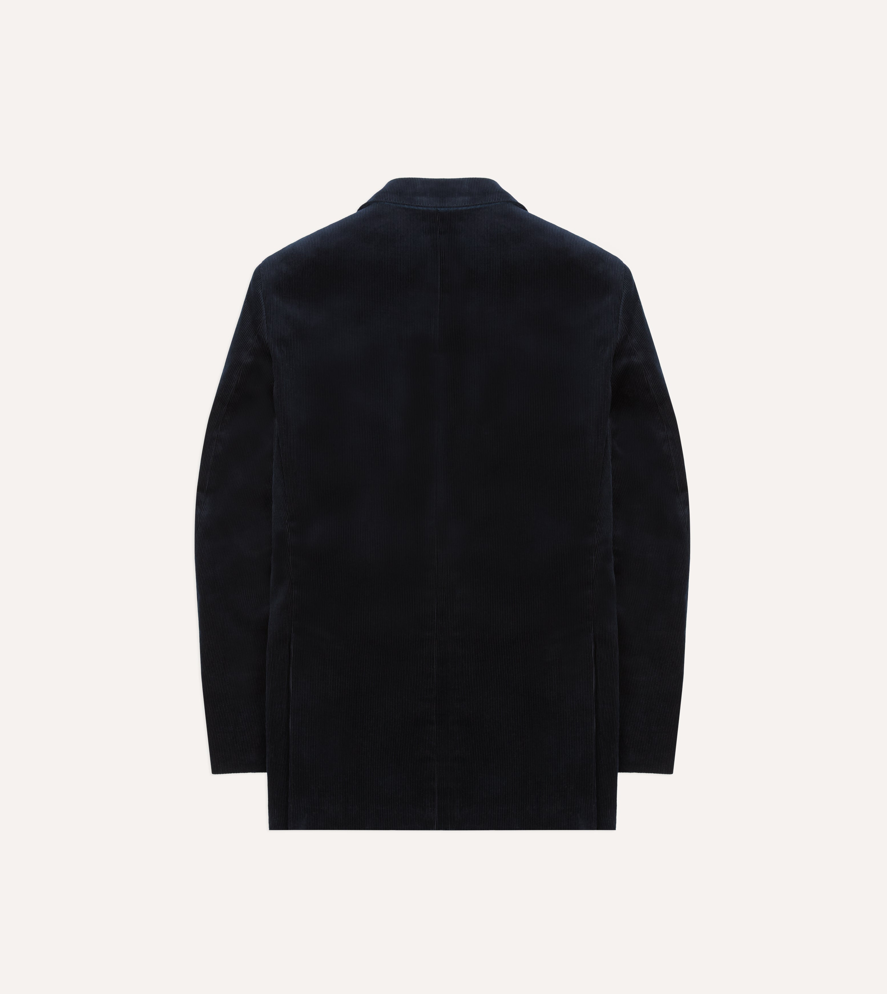 Navy Blue Mid Wale Cotton Corduroy Tailored Jacket for Men - Classic Slim Fit Blazer for Business Casual, Date Night & Fall Outfits