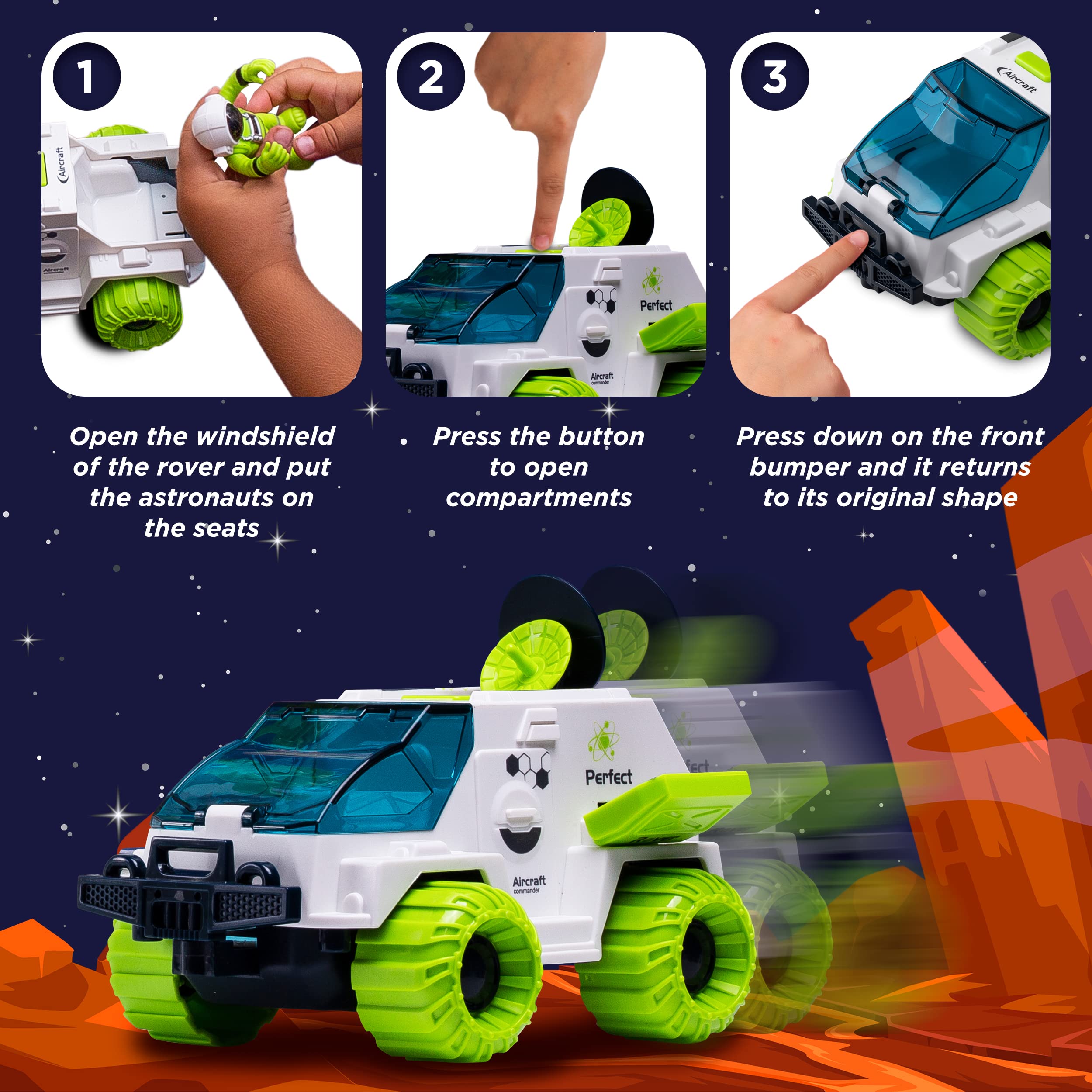 Best Space Toys for Kids Ages 3-8 - Rocket Ship Playset with 4 Astronaut Figures, Space Station & Rover - Solar System Educational STEM Toys for Boys & Girls - Perfect for Birthday Gifts & Space-Themed Playrooms