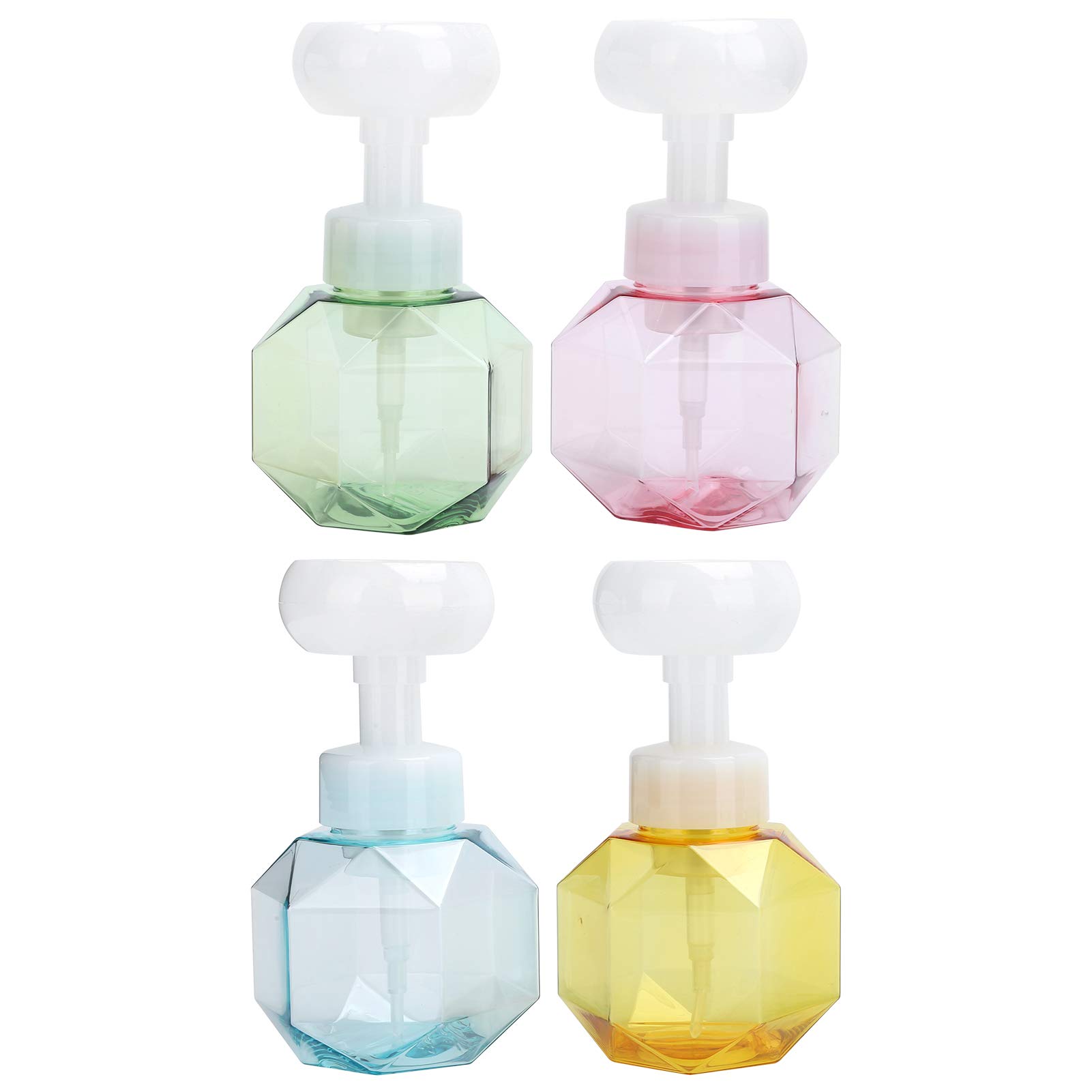 AlvinliteHome Foam Soap Dispenser - 300ml/10oz Flower Shaped Cosmetic Container (4 Pack) - Perfect for Bathroom, Kitchen & Salon Use
