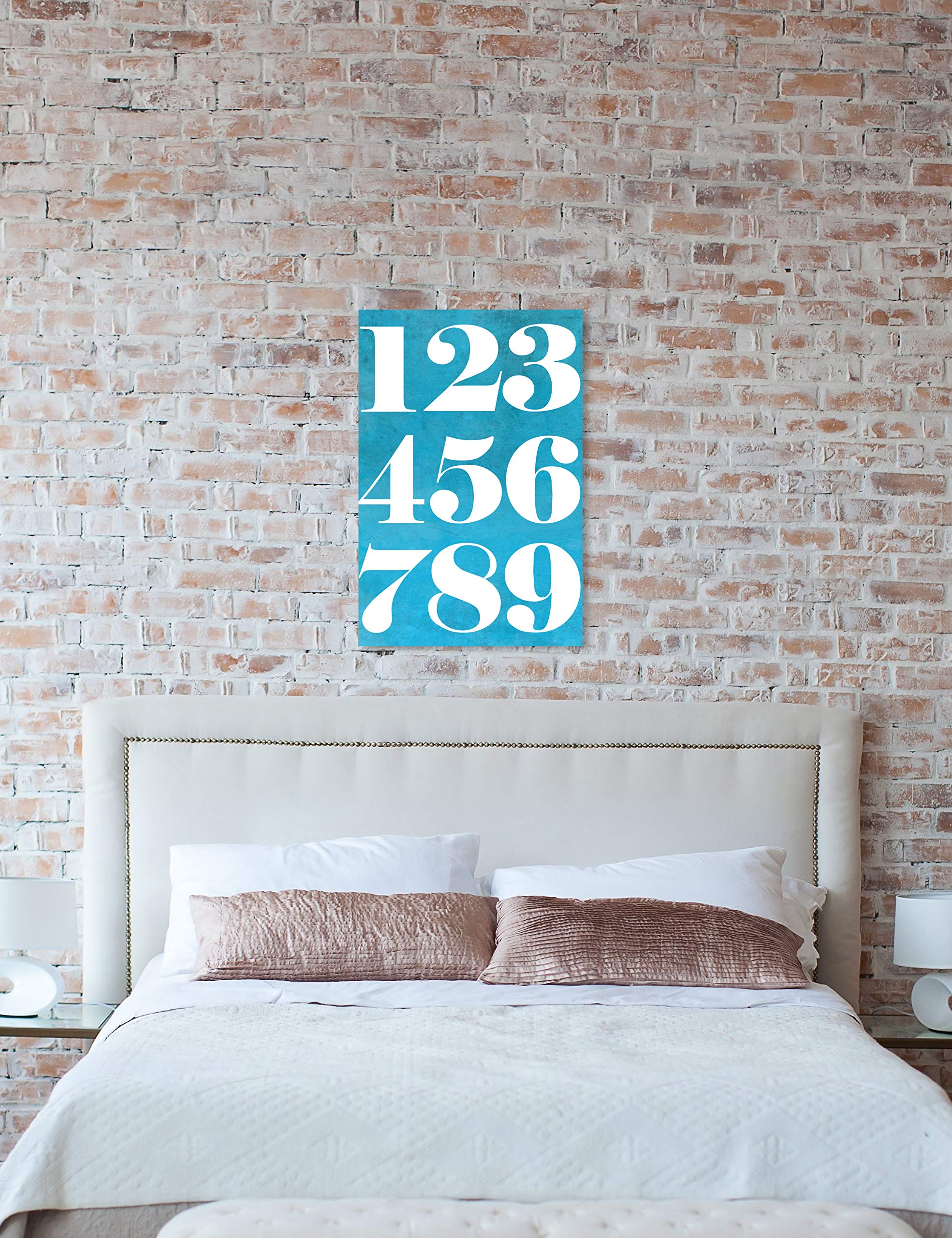Oliver Gal Artist Co. 'Numbers' Typography Wall Art Canvas Print - 24x36 Inch Blue & White Quote Home Decor for Living Room, Bedroom & Office