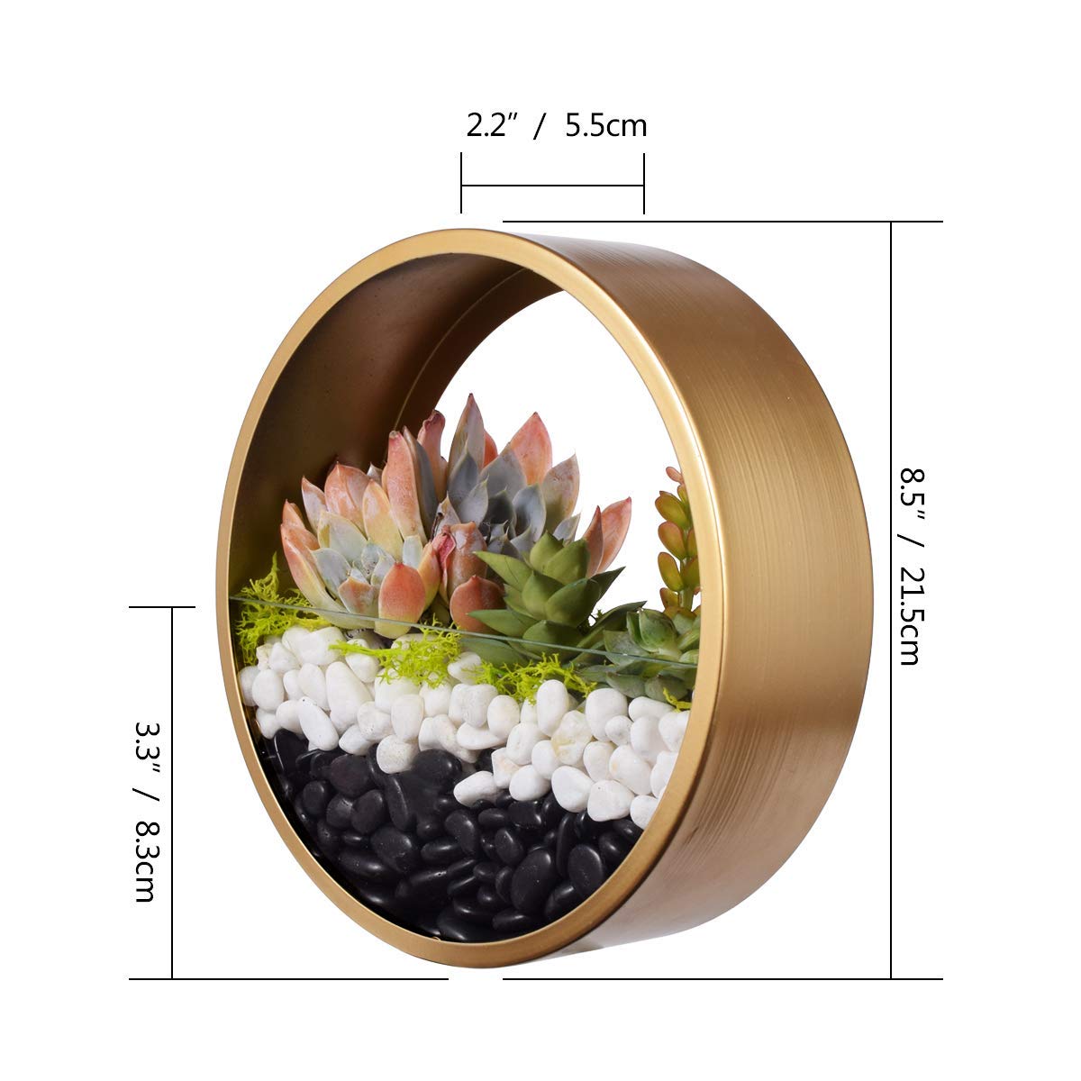 Ecosides Gold Metal Wall Mounted Planter - 8