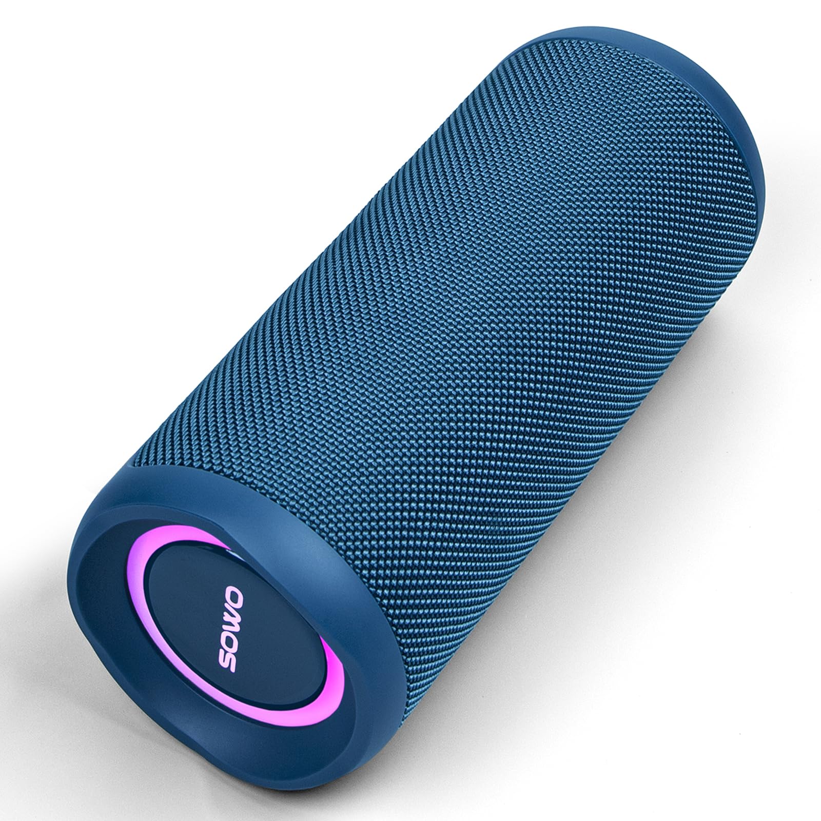 SOWO Waterproof Bluetooth Speaker Wireless - Portable Outdoor Speaker with Built-in Subwoofer, Extra Bass, Stereo Sound, IP67 Rating & Colorful LED Lights - Perfect for Parties, Camping, Beach & Pool Use - Blue