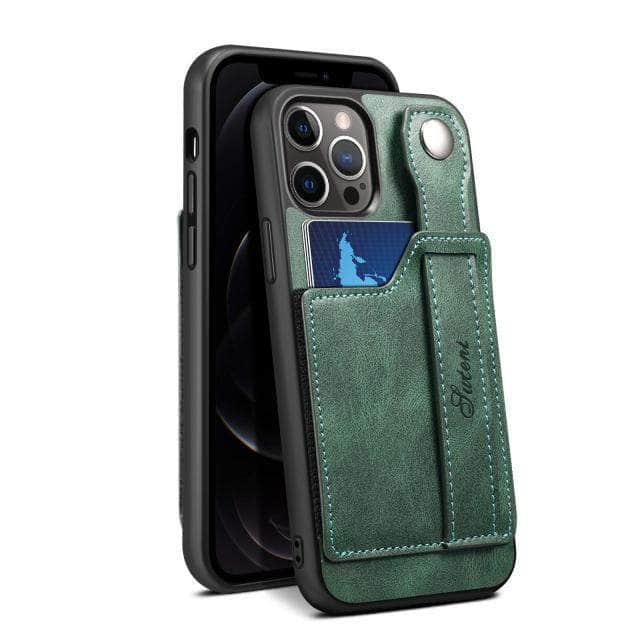 Premium Suteni Genuine Leather Case for iPhone 13 Mini - Slim Protective Cover with Card Holder - Perfect for Everyday Use, Business & Travel