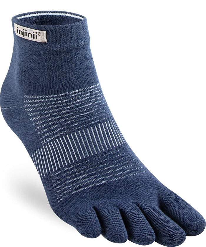 Injinji Run Lightweight No-Show Toe Socks for Running & Hiking - Mini Crew Performance Socks - Breathable & Blister-Free for Men & Women - Perfect for Marathon, Trail Running & Outdoor Sports