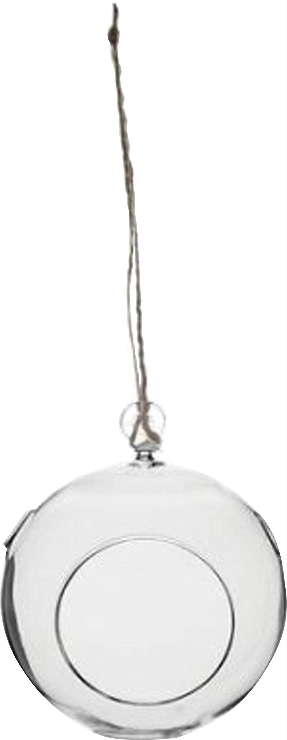 5.25 Inch Round Hanging Glass Terrarium with Metal Wire Stand - Perfect for Succulents, Air Plants & Home Decor