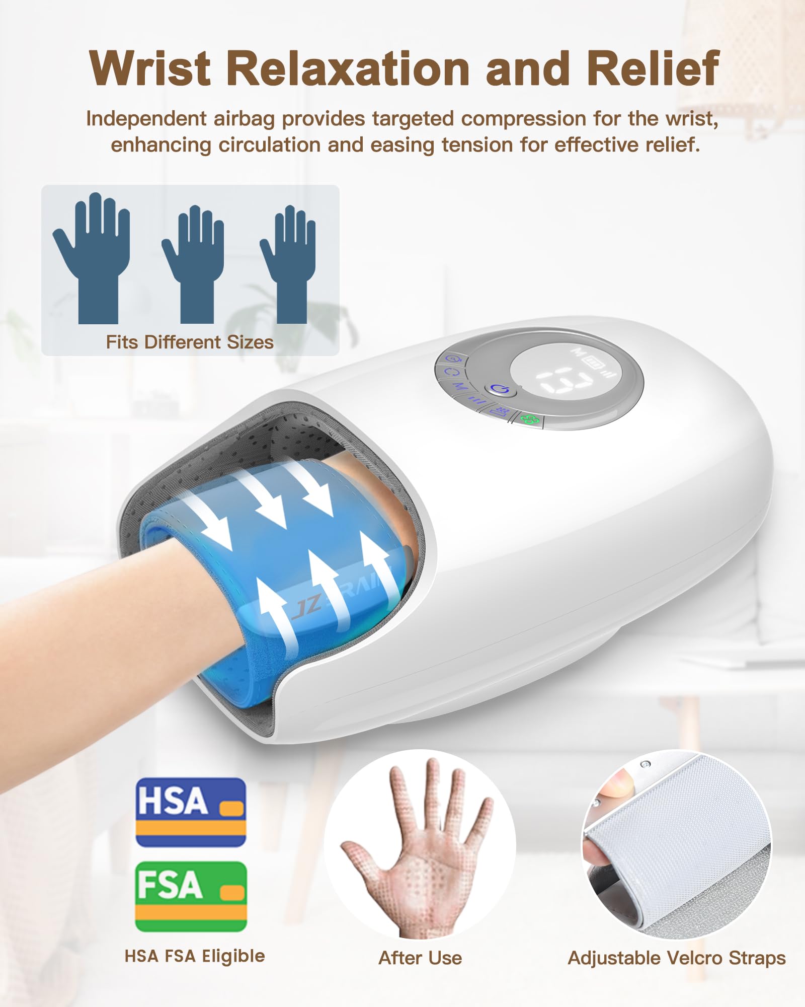 Heated Hand Massager with Compression & Targeted Palm Roller - Relieves Hand & Wrist Stiffness, Fatigue - Perfect Gift for Women & Men (FSA/HSA Eligible) - Ideal for Office Workers, Arthritis Sufferers & Post-Workout Recovery