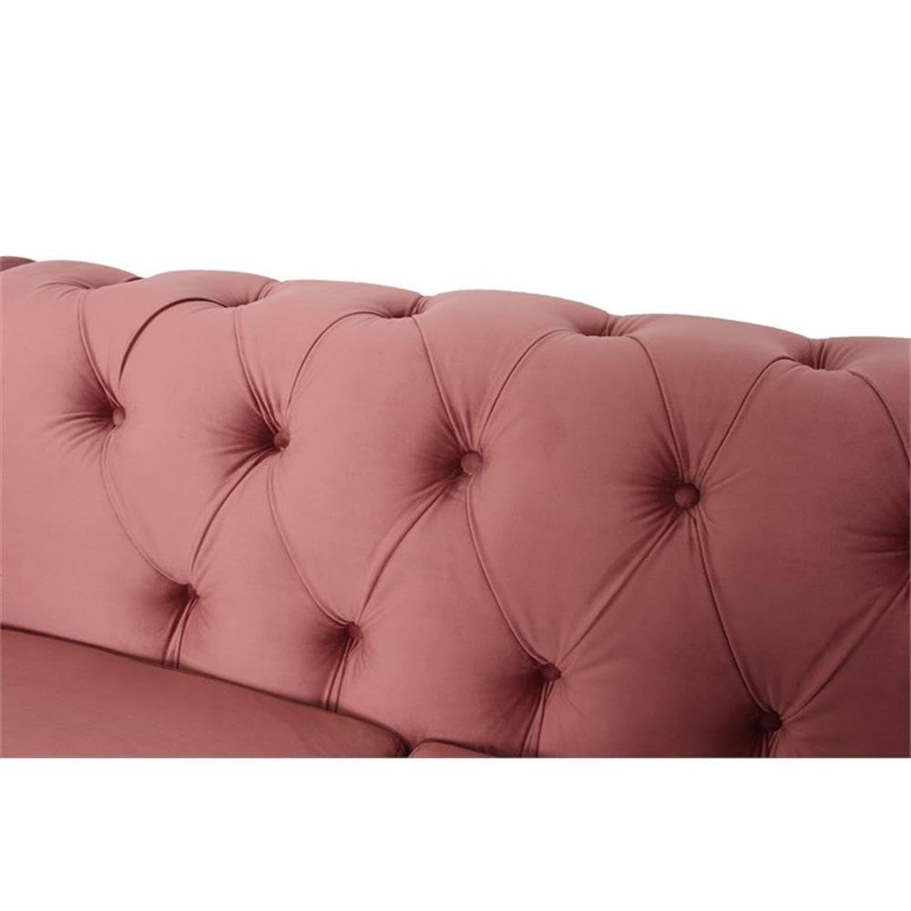 Home Square 2-Piece Microfiber Loveseat Set in Smoky Rose - Soft & Durable Living Room Furniture for Small Spaces, Apartments & Cozy Home Decor