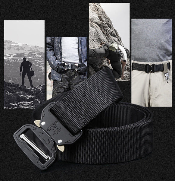 Tactical Military Nylon Belt - Heavy Duty Adjustable Waist Belt for Outdoor, Hiking & Work - Durable & Comfortable for Men & Women - Perfect for Camping, Hunting & Everyday Use