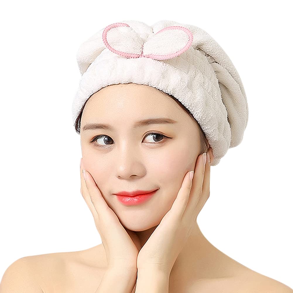 Super Absorbent Microfiber Hair Towel Wrap - Quick Dry Hair Turban for Long & Curly Hair - Soft Bath & Shower Cap for Wet Hair - Perfect for Post-Wash, Gym, Swimming & Spa Days