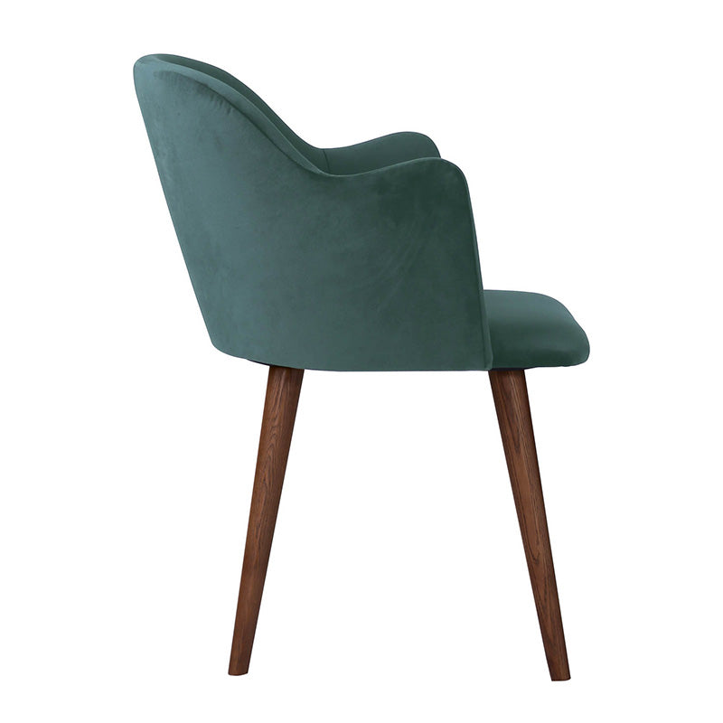 NAYELI Modern Dining Chair - Dark Green Velvet Upholstery, Sturdy Metal Legs - Perfect for Kitchen, Dining Room, or Home Office