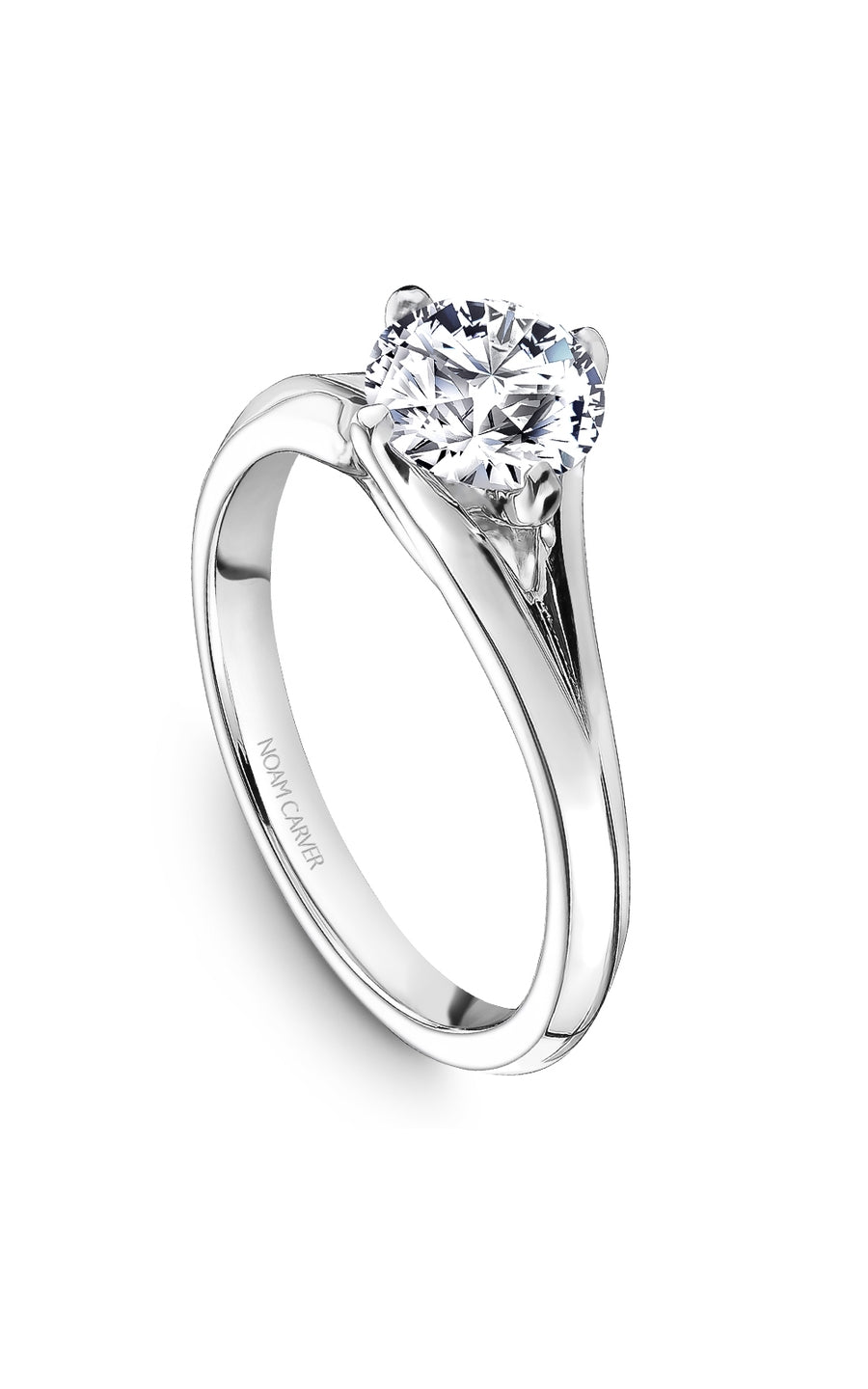 Noam Carver B352 01A Diamond Engagement Ring for Women - 14K White Gold Bridal Wedding Band, Perfect for Proposals, Anniversaries & Special Occasions