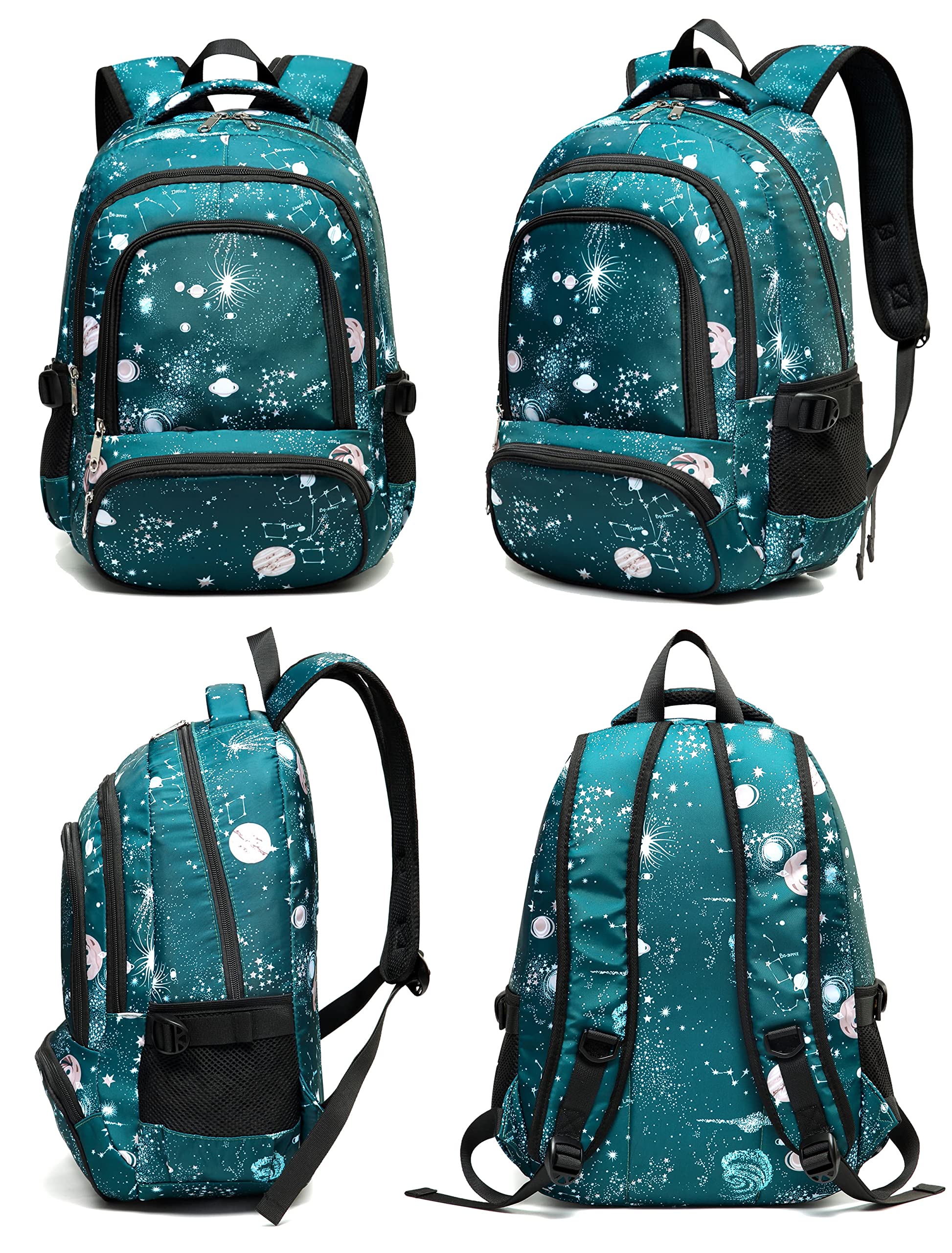 BLUEFAIRY Kids Backpack for Boys & Girls - Durable School Bookbag for Elementary, Middle & High School Students - Lightweight Backpack for Teens - Perfect Back to School Gift & Daily Use (Galaxy Cyan)