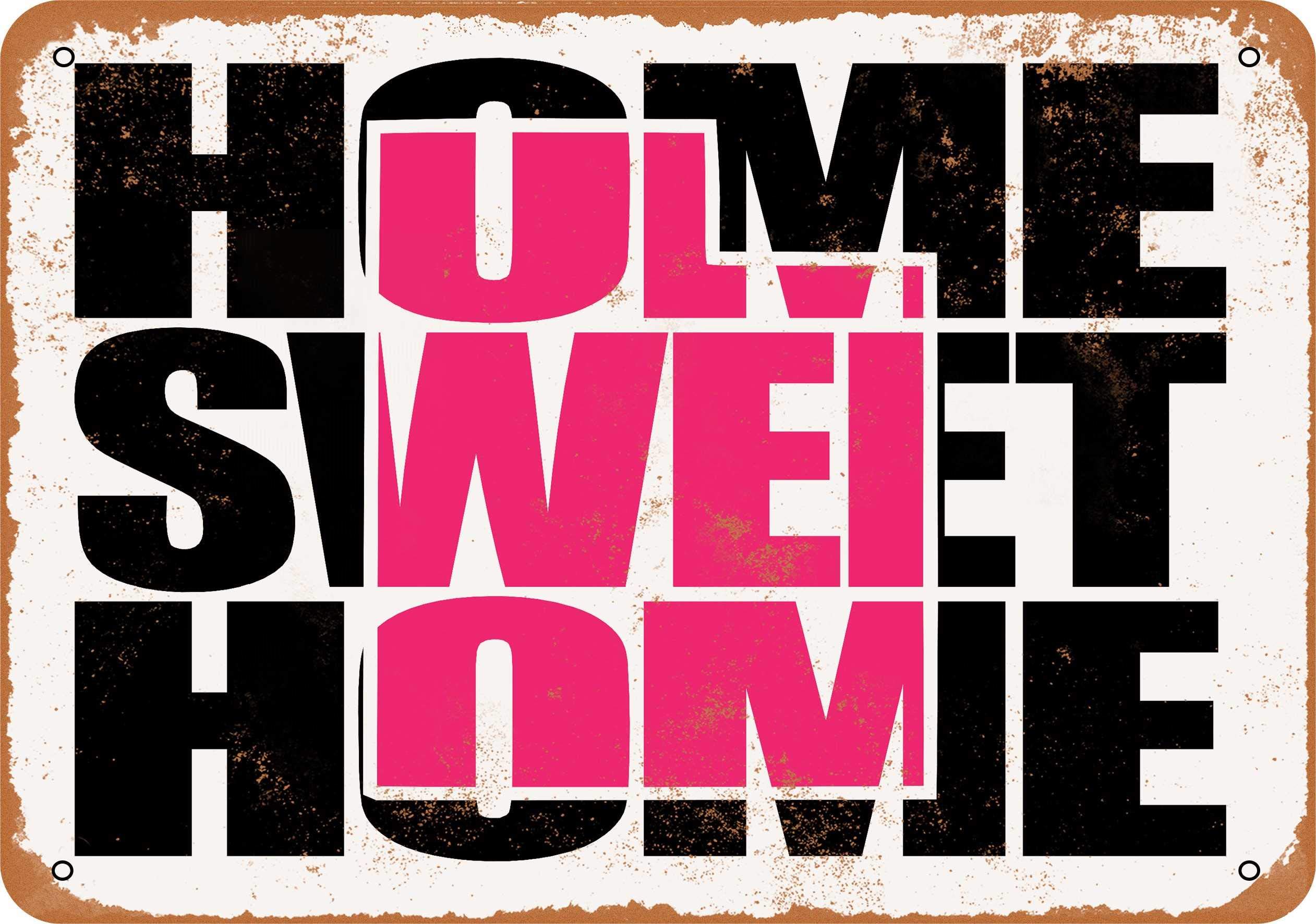 7x10 Inch Vintage Metal Sign - Home Sweet Home Utah Pink Wall Decor - Rustic Farmhouse Style for Home, Office, or Bar