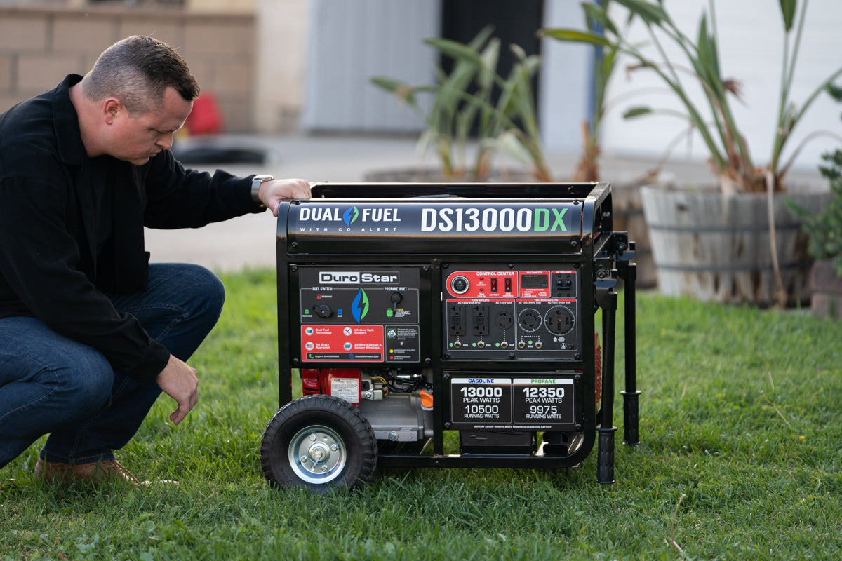 13,000W Dual Fuel Portable Generator with CO Alert - Gas & Propane Powered for Home Backup, Camping & Outdoor Power (EPA & CARB Compliant)