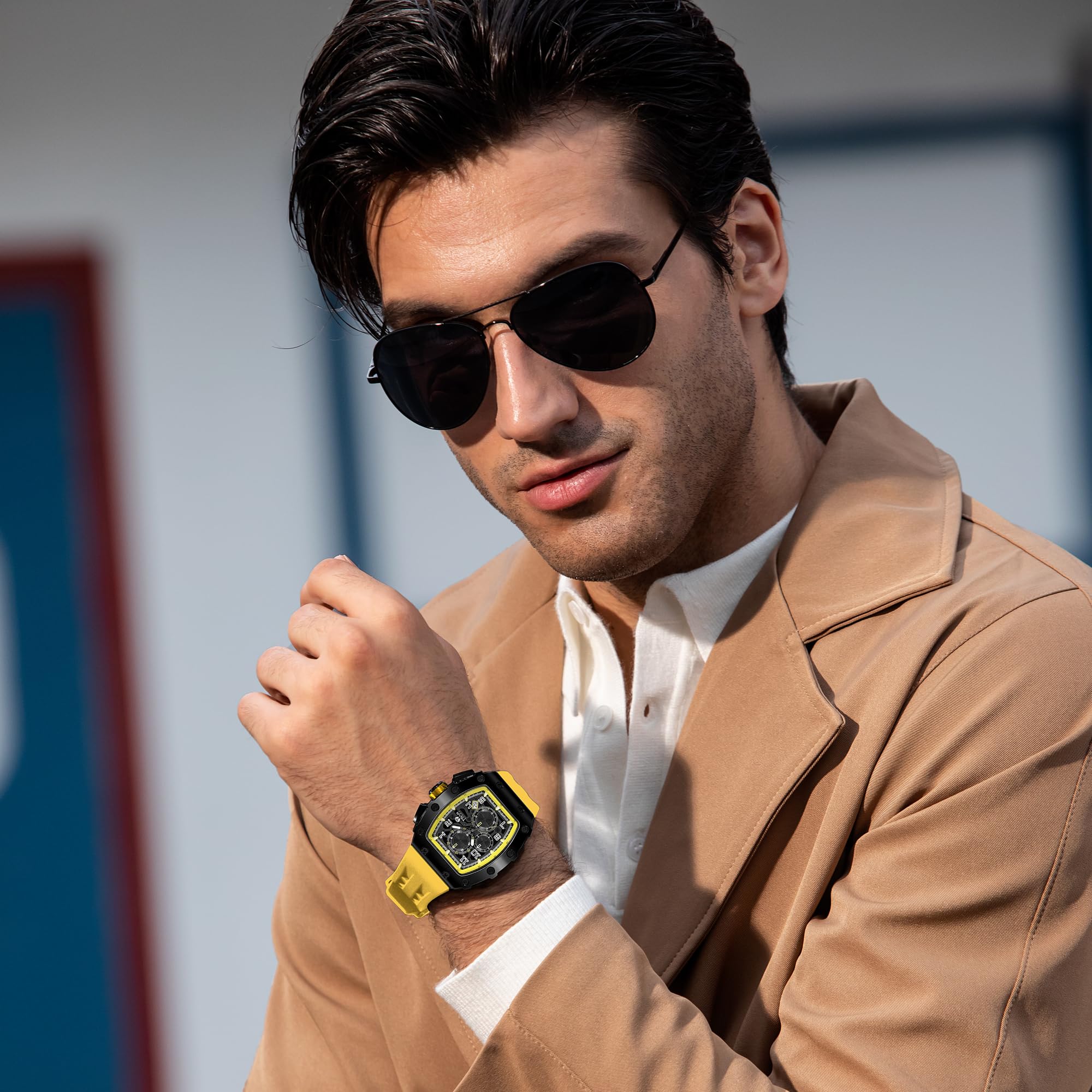 TSAR BOMBA Men's Luxury Chronograph Watch - 50M Waterproof Stainless Steel Case with Sapphire Glass, Date Function & Japanese Quartz Movement - Fashionable Gift for Men | Perfect for Business, Formal Events & Everyday Wear