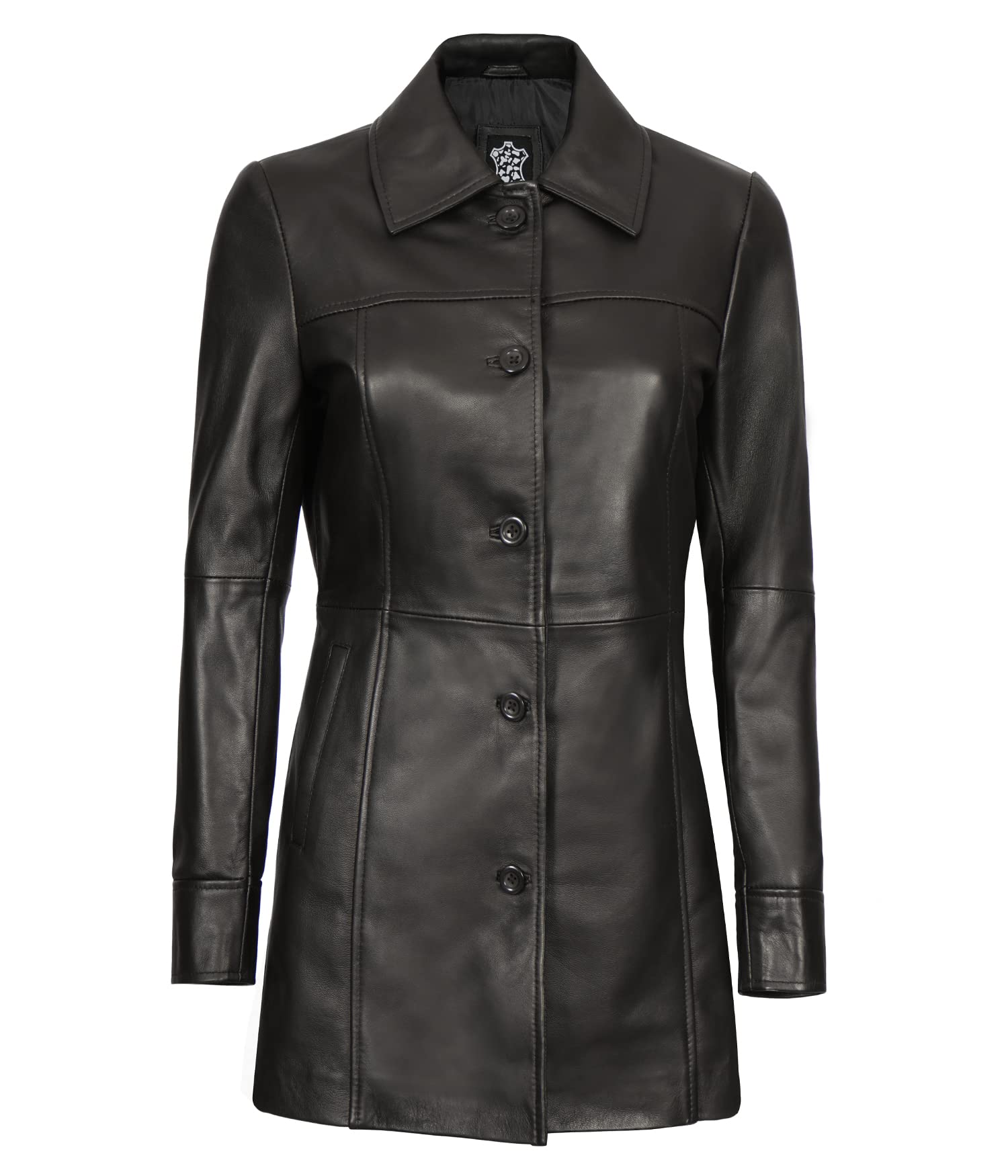 Genuine Lambskin Leather Jacket for Women - Stylish Soft Long Trench Coat - Winter Fashion Outerwear for Office & Casual Wear