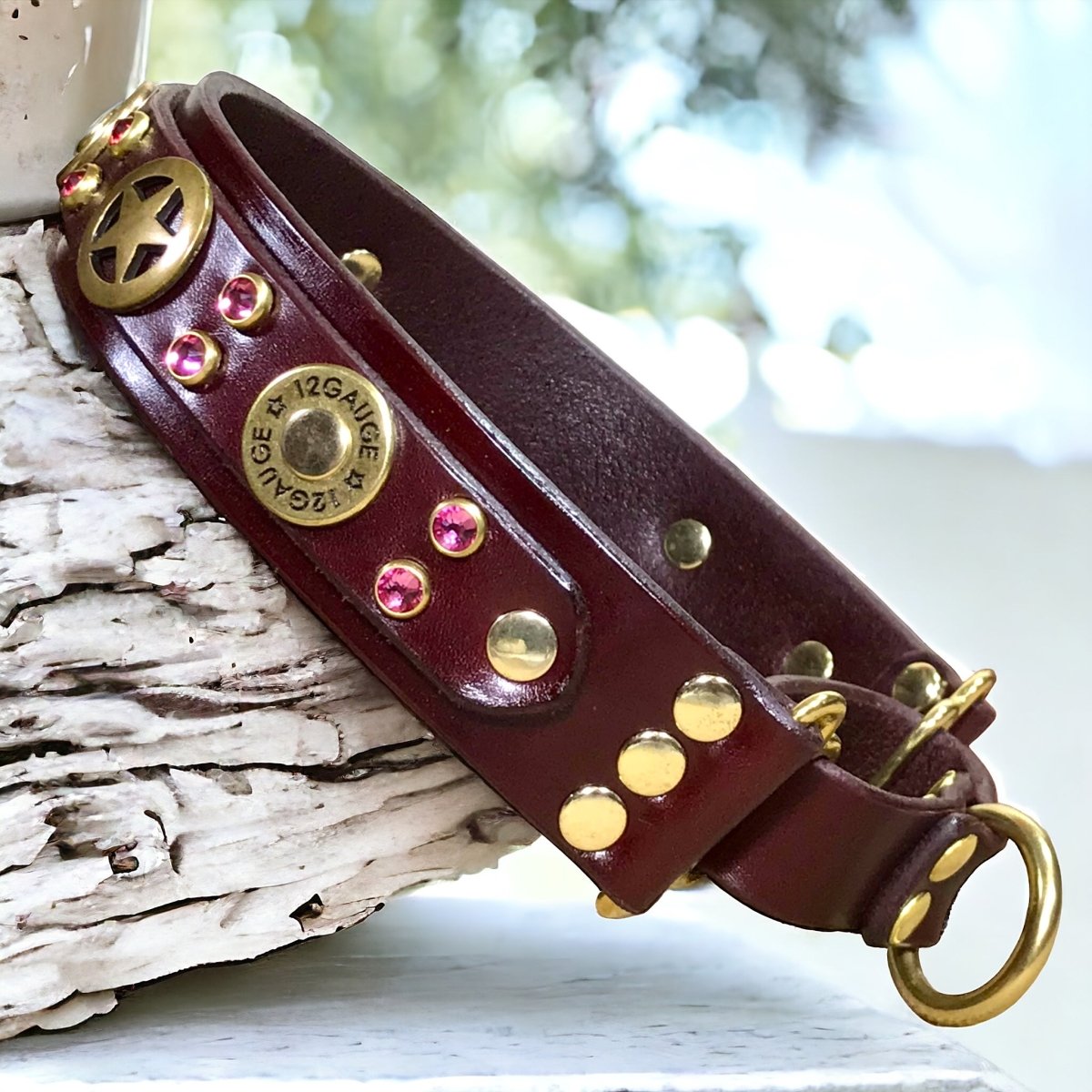Premium 12 Gauge Leather Martingale Dog Collar - Adjustable & Durable for Training, Walking, and Outdoor Adventures