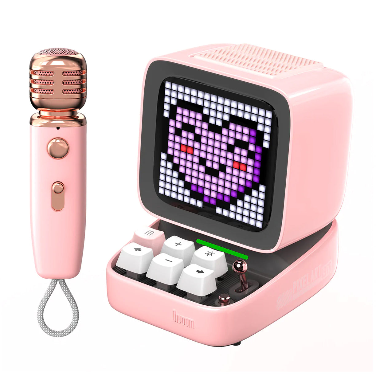 Divoom Ditoo Mic - Portable Bluetooth Speaker with Retro Pixel Art Display, Customizable LED Lights & Built-in Microphone | Perfect for Home, Office, Gaming & Travel