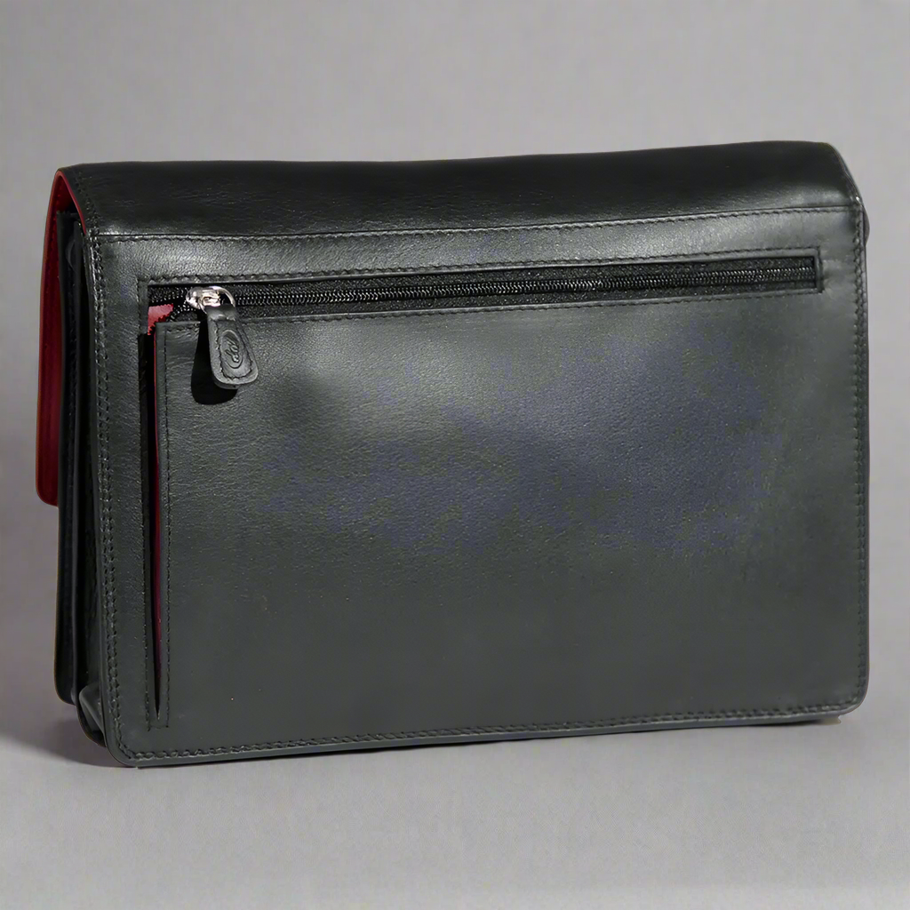 Derek Alexander Genuine Leather Half Flap Organizer Messenger Crossbody Bag for Men - Perfect for Work, Travel & Everyday Carry