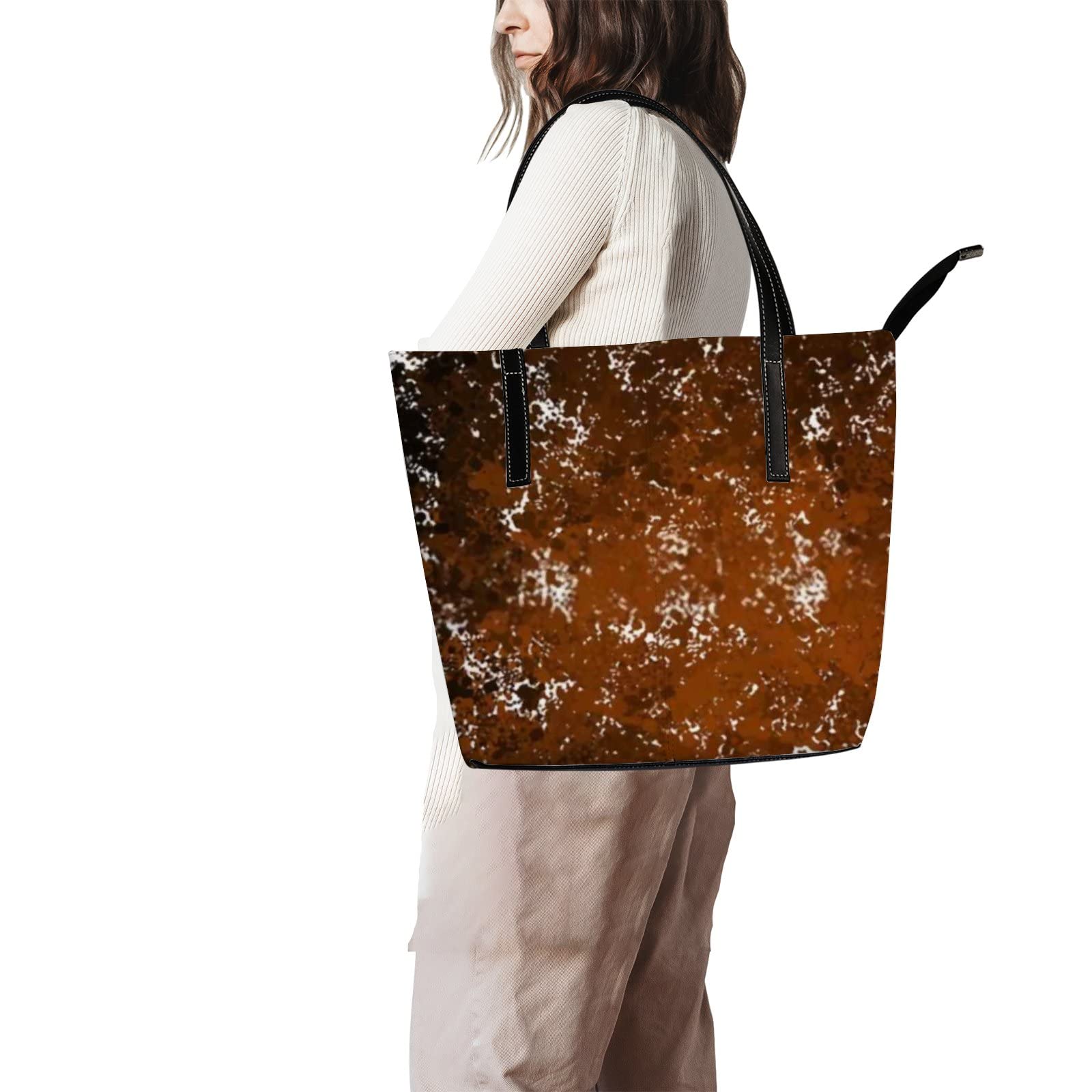 Women's Leather Crossbody Handbag - Stylish Work Tote Bag with Zipper | Perfect for Office, Travel & Everyday Use | Coach-Inspired Design