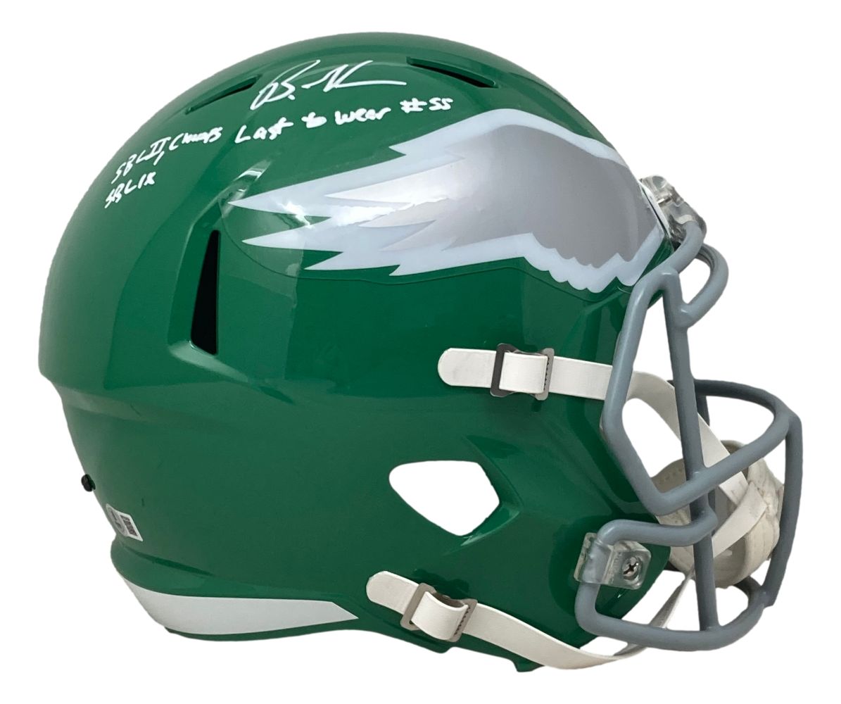 Brandon Graham Autographed Philadelphia Eagles Kelly Green Replica Helmet #55 - 2x Super Bowl Champion - Limited Edition - Perfect for Eagles Fans, Collectors & Sports Memorabilia Enthusiasts - Great for Man Cave, Game Room or Office Decor