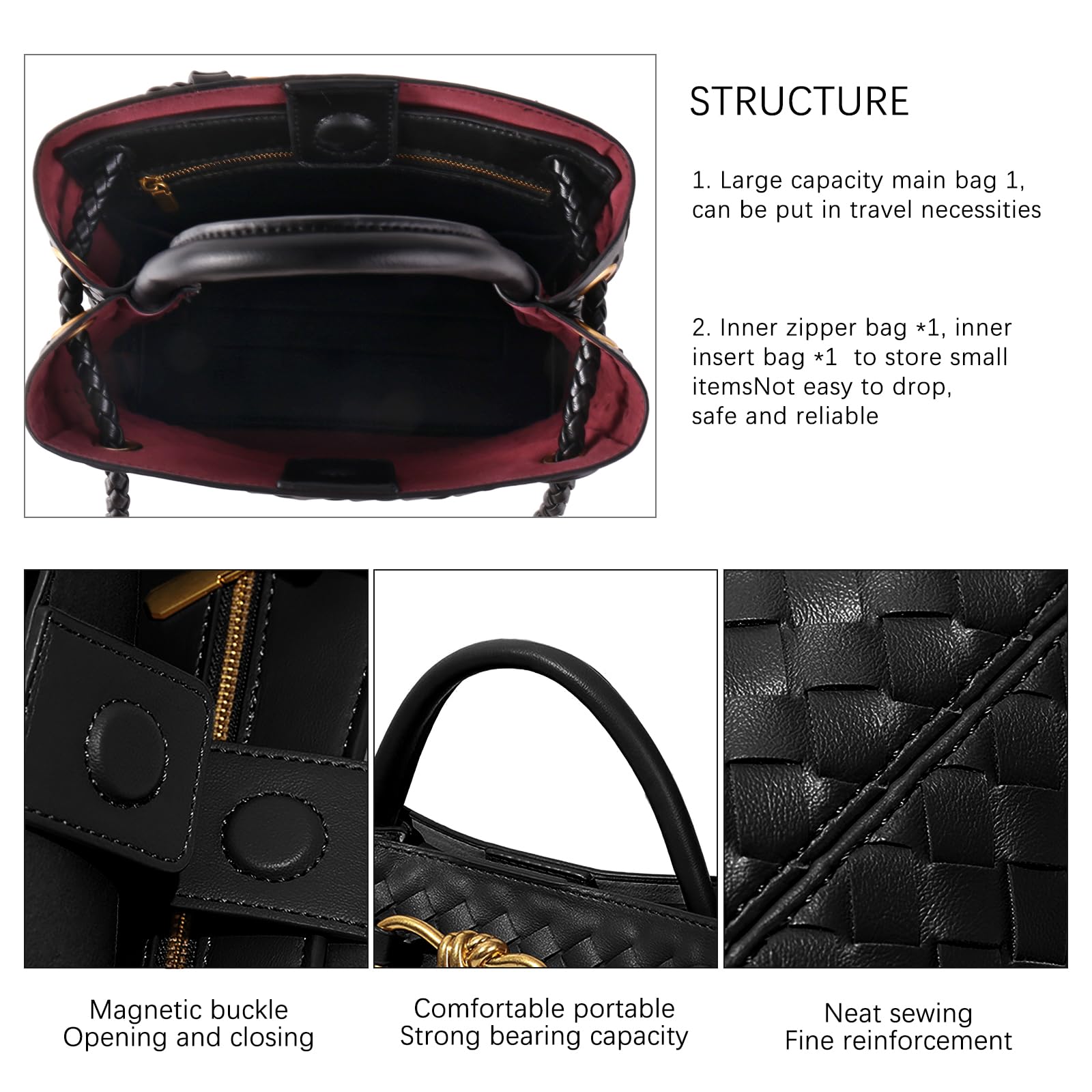 Stylish Woven Hobo Bags for Women - Leather Crossbody Shoulder Tote Purse Handbag | Perfect for Work, Travel & Everyday Use