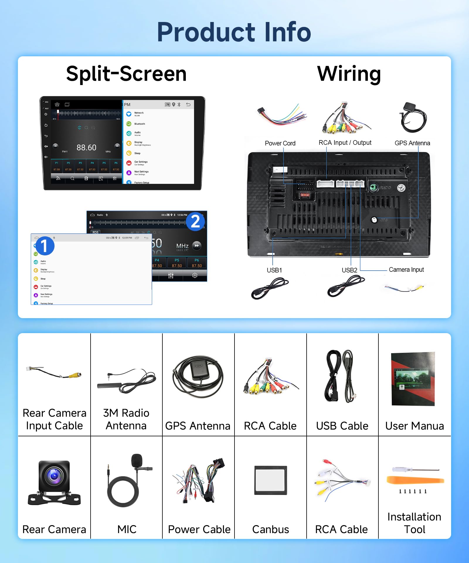 2GB RAM 64GB ROM Android 13 Car Stereo with Wireless CarPlay & Android Auto | 9